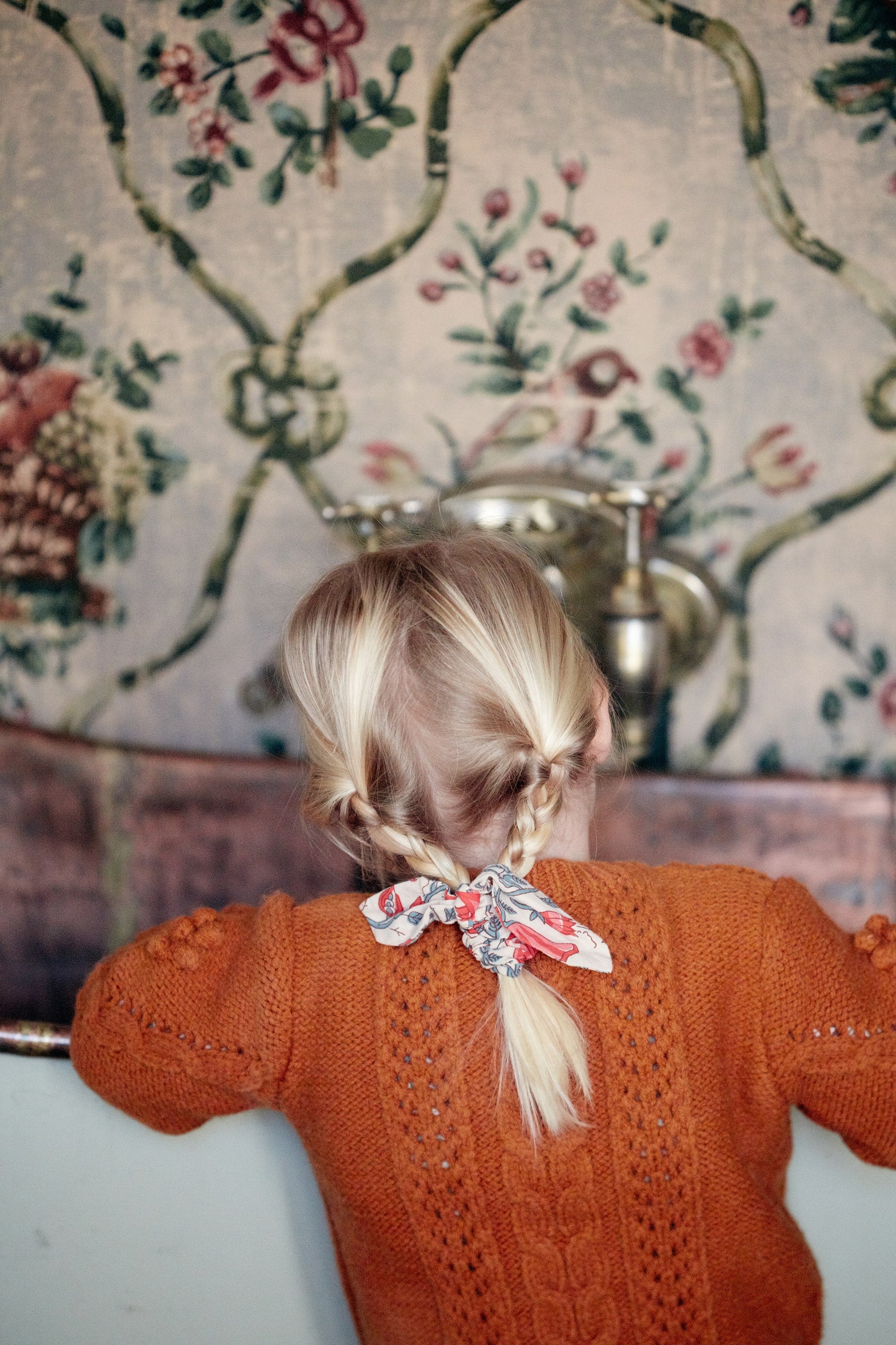 Girls Cream Floral Hair Ring