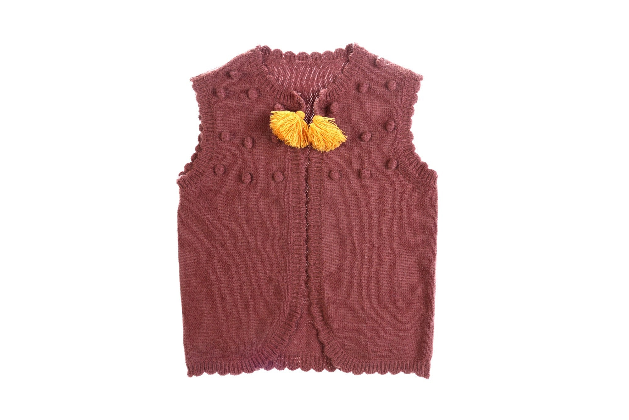 Girls Dark Red Tassel Trims 'Greta' Gilt - CÉMAROSE | Children's Fashion Store - 1