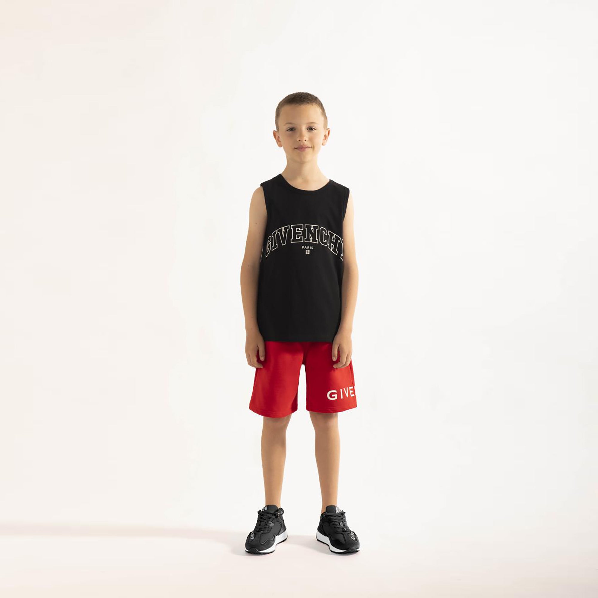 Boys Black Logo Cotton Vest