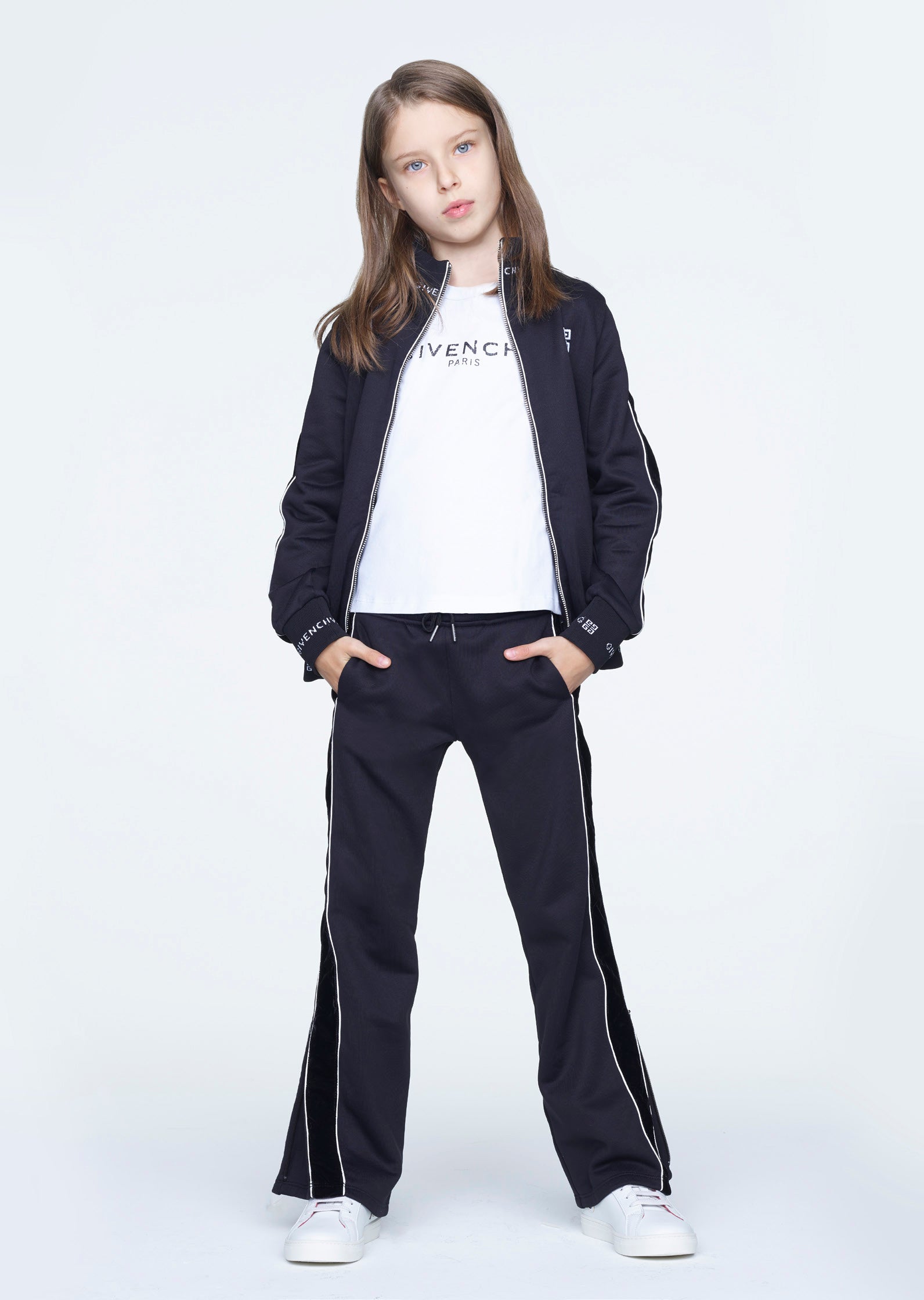 Girls Black Drawstring Trousers