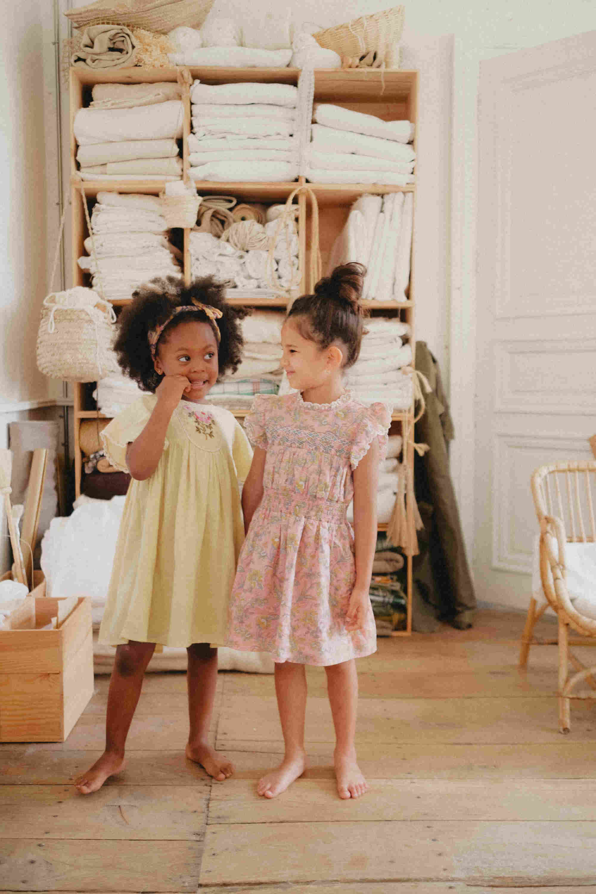 Girls Pink Floral Cotton Dress