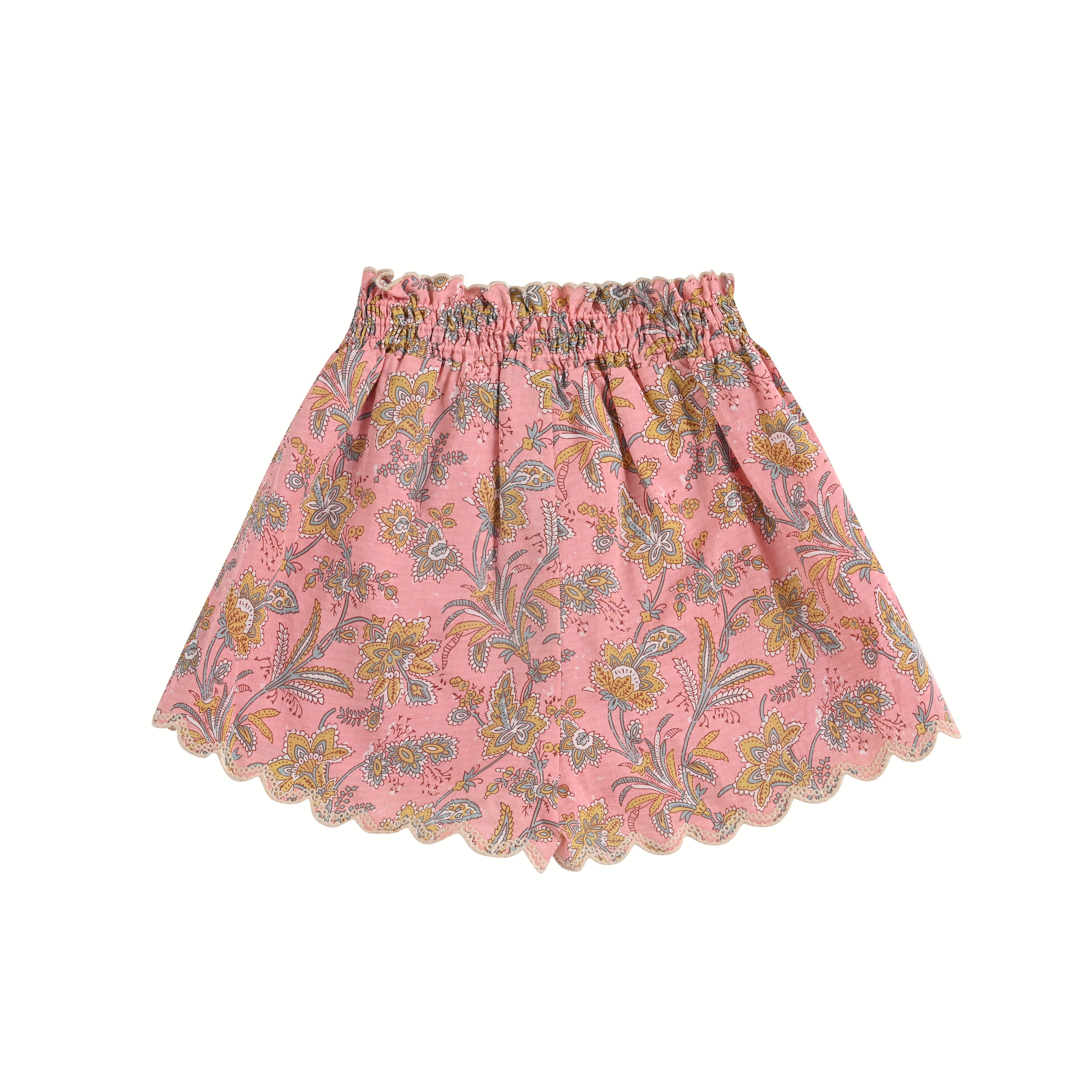 Girls Pink Floral Cotton Shorts