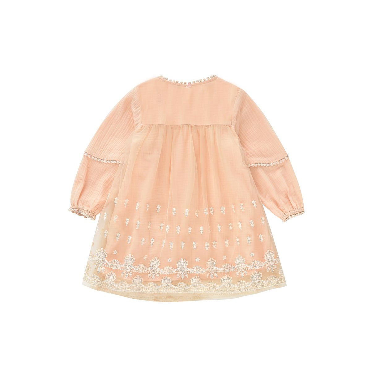 Girls Pink Embroidered Tulle Dress