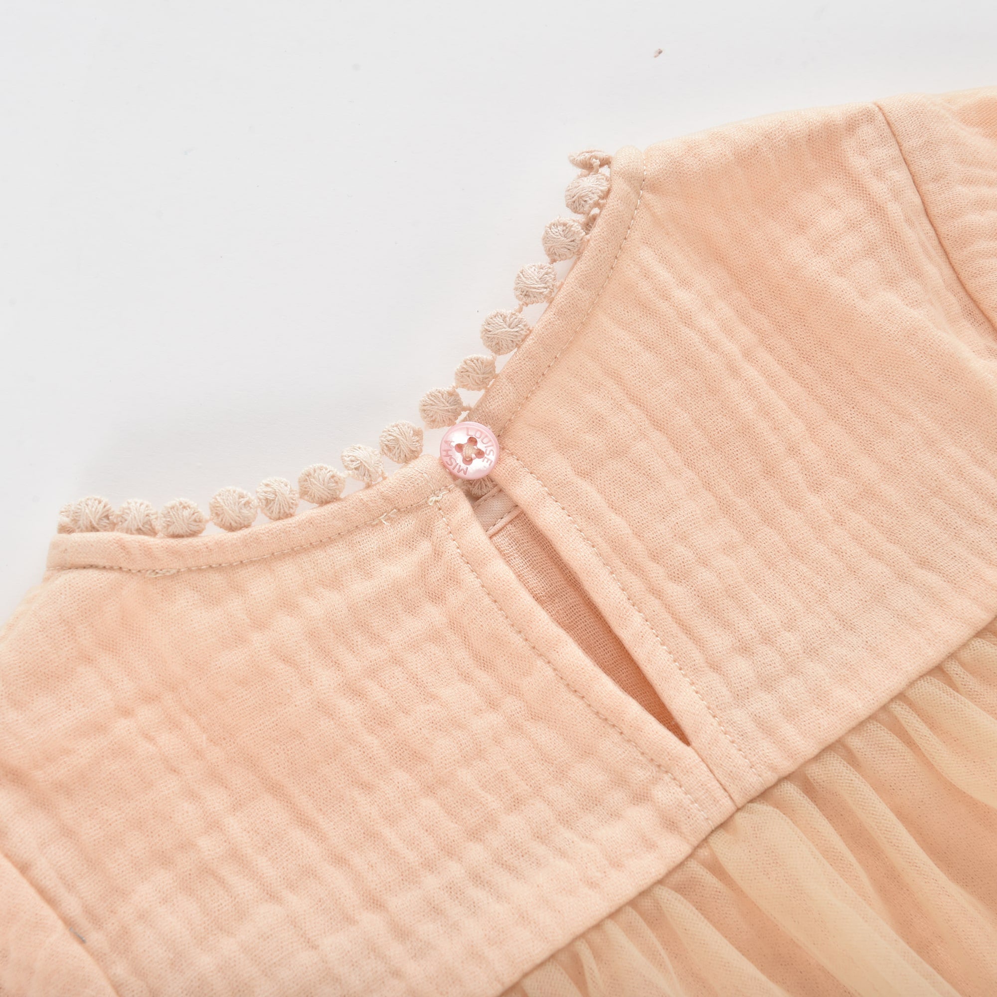 Girls Pink Embroidered Tulle Dress