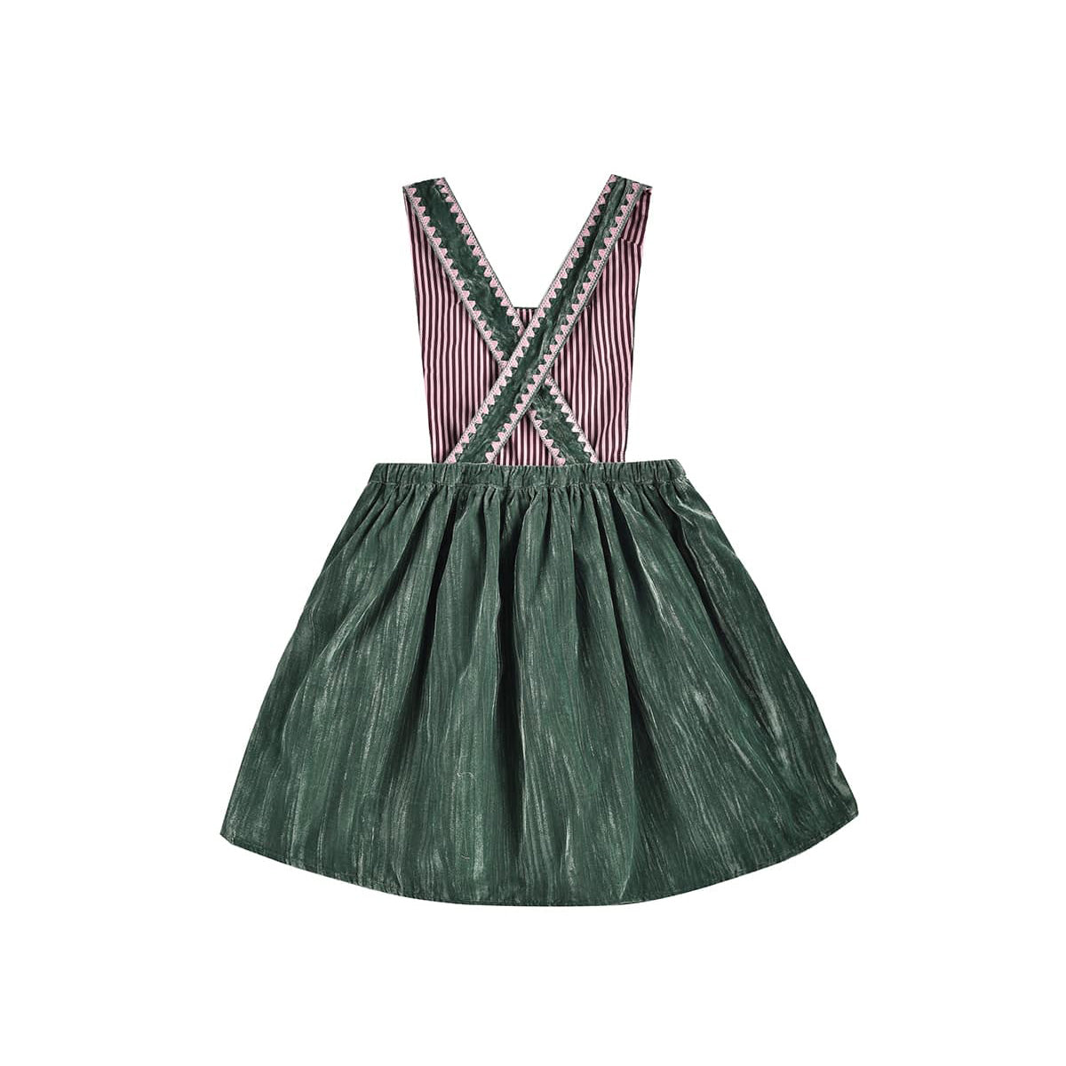 Girls Green Embroidered Dress