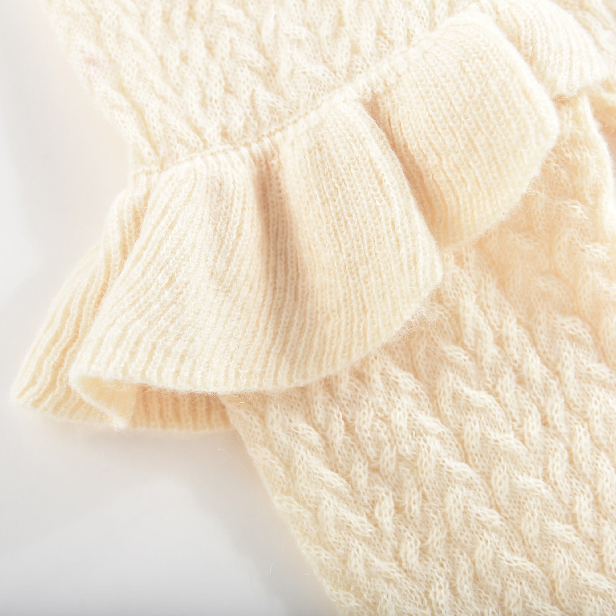 Girls White Ruffle Sweater