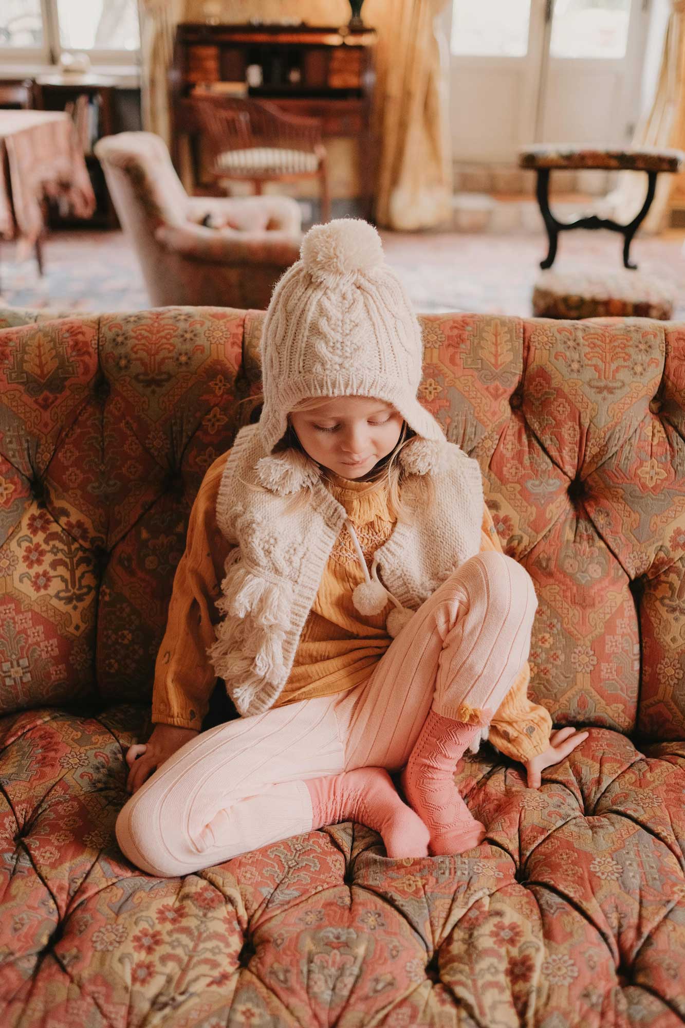 Girls Pink Cotton Leggings