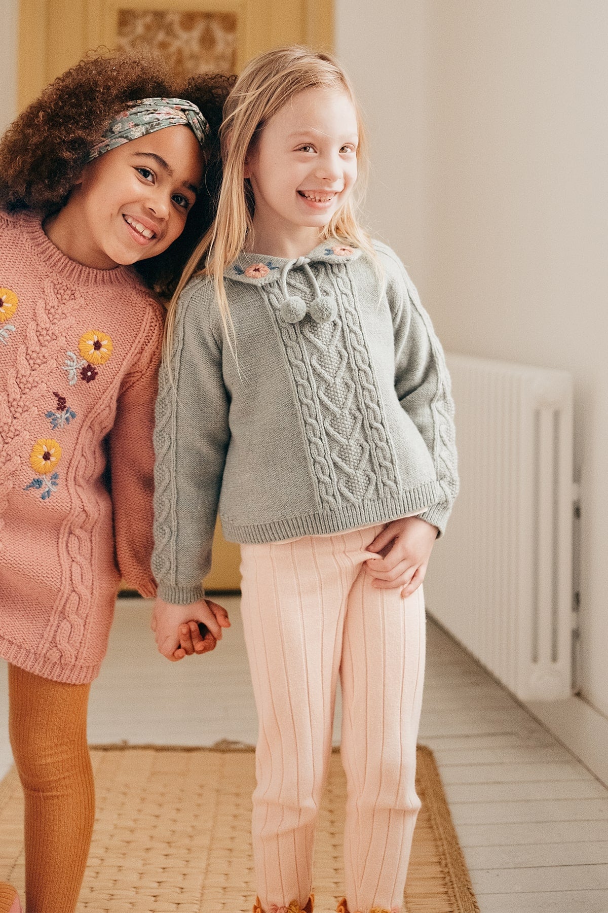Girls Pink Cotton Leggings