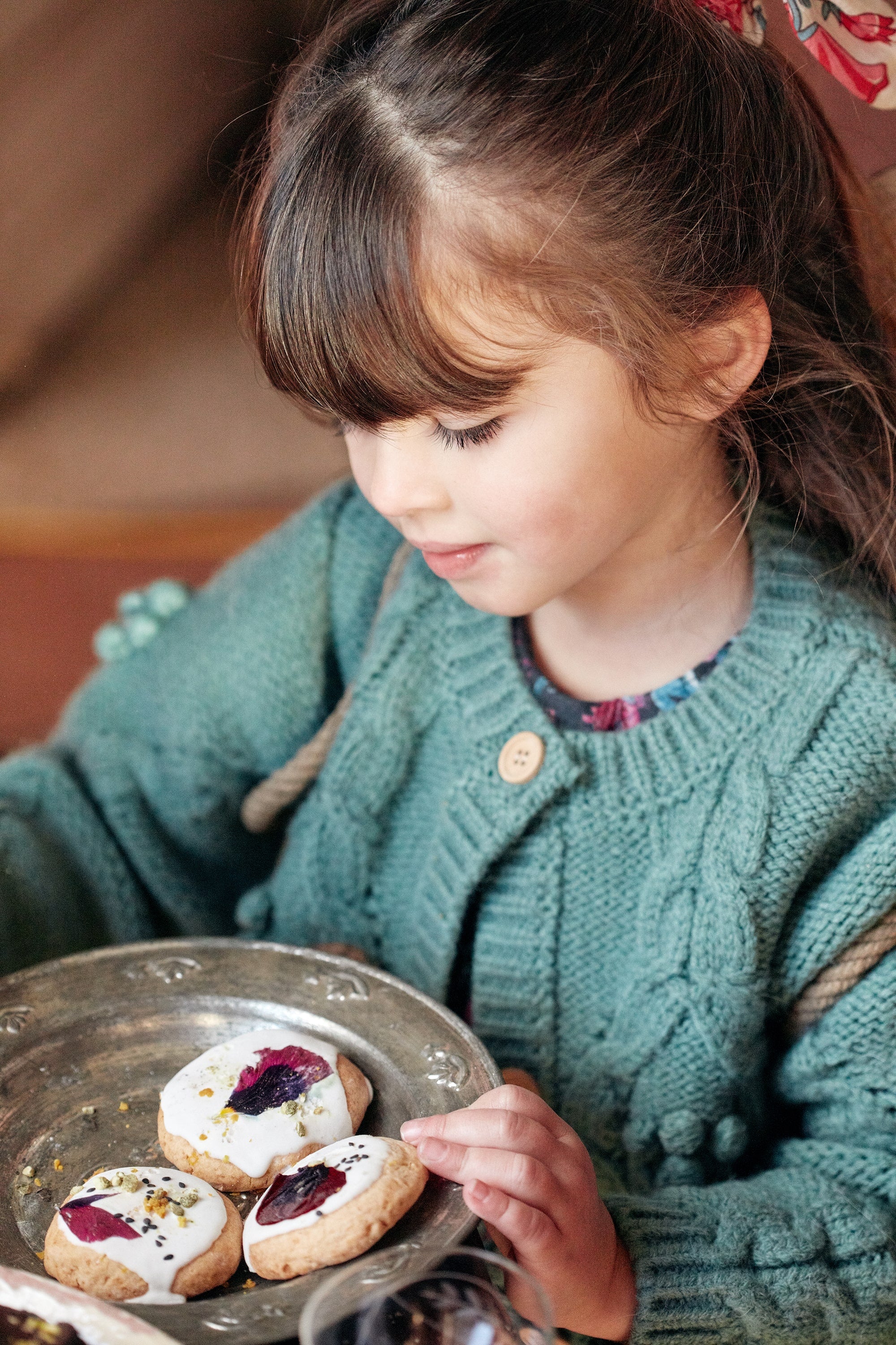 Girls Blue Knit Cardigan