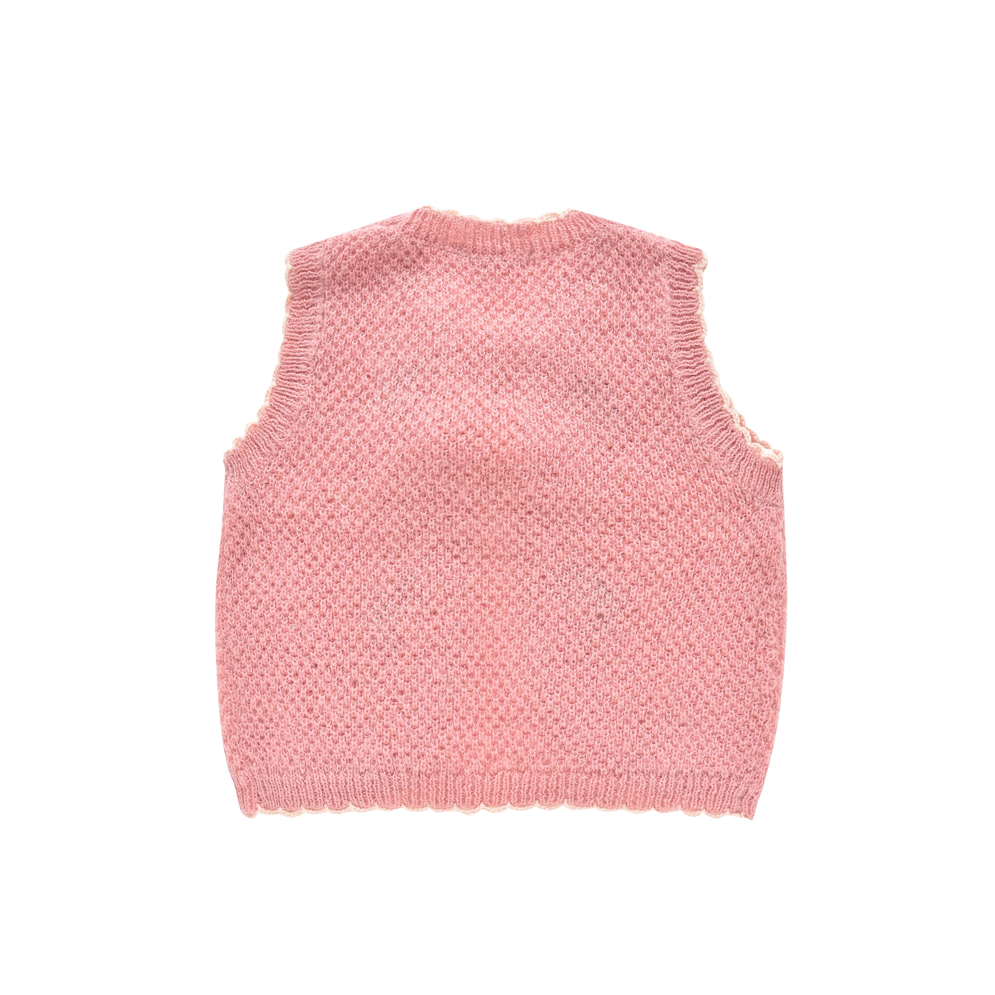 Girls Pink Wool Knit Gilet