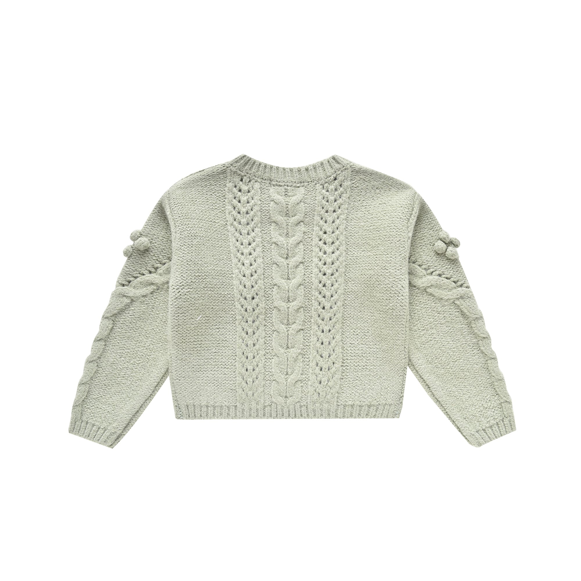 Girls Light Green Knit Sweater