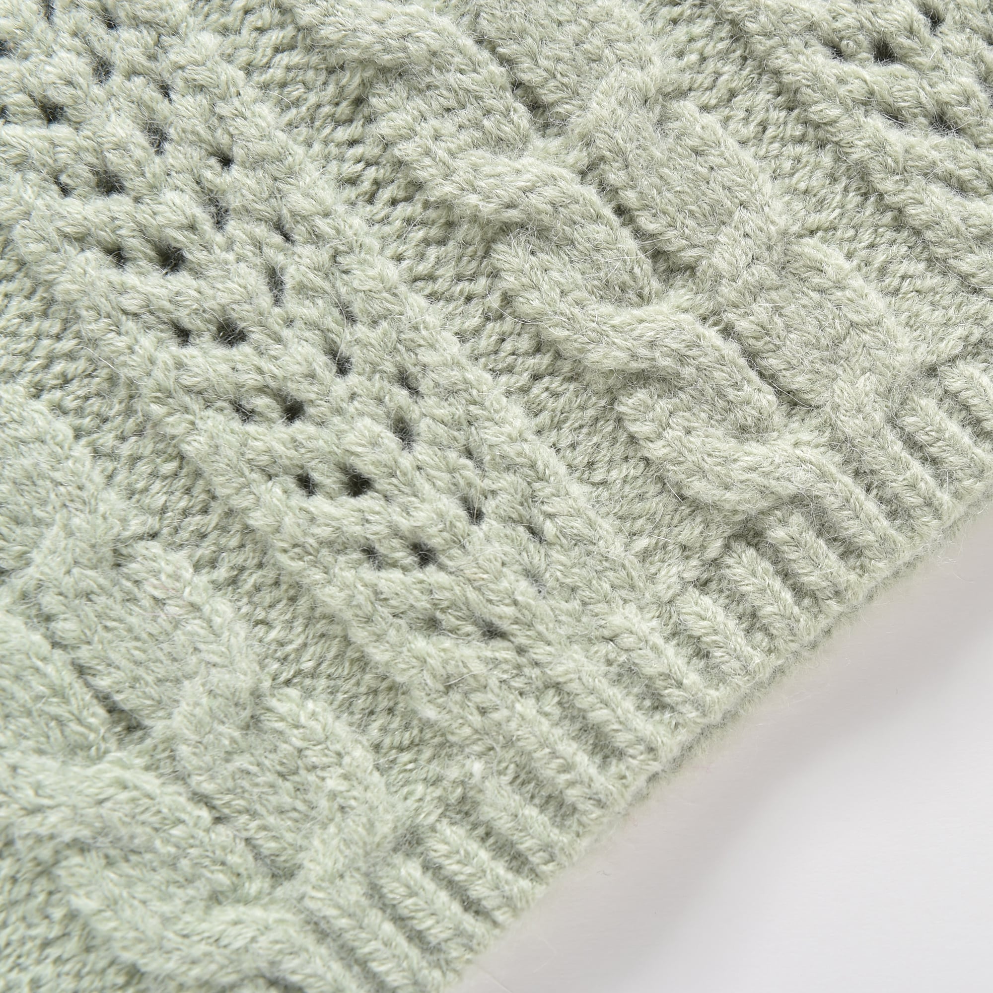 Girls Light Green Knit Sweater