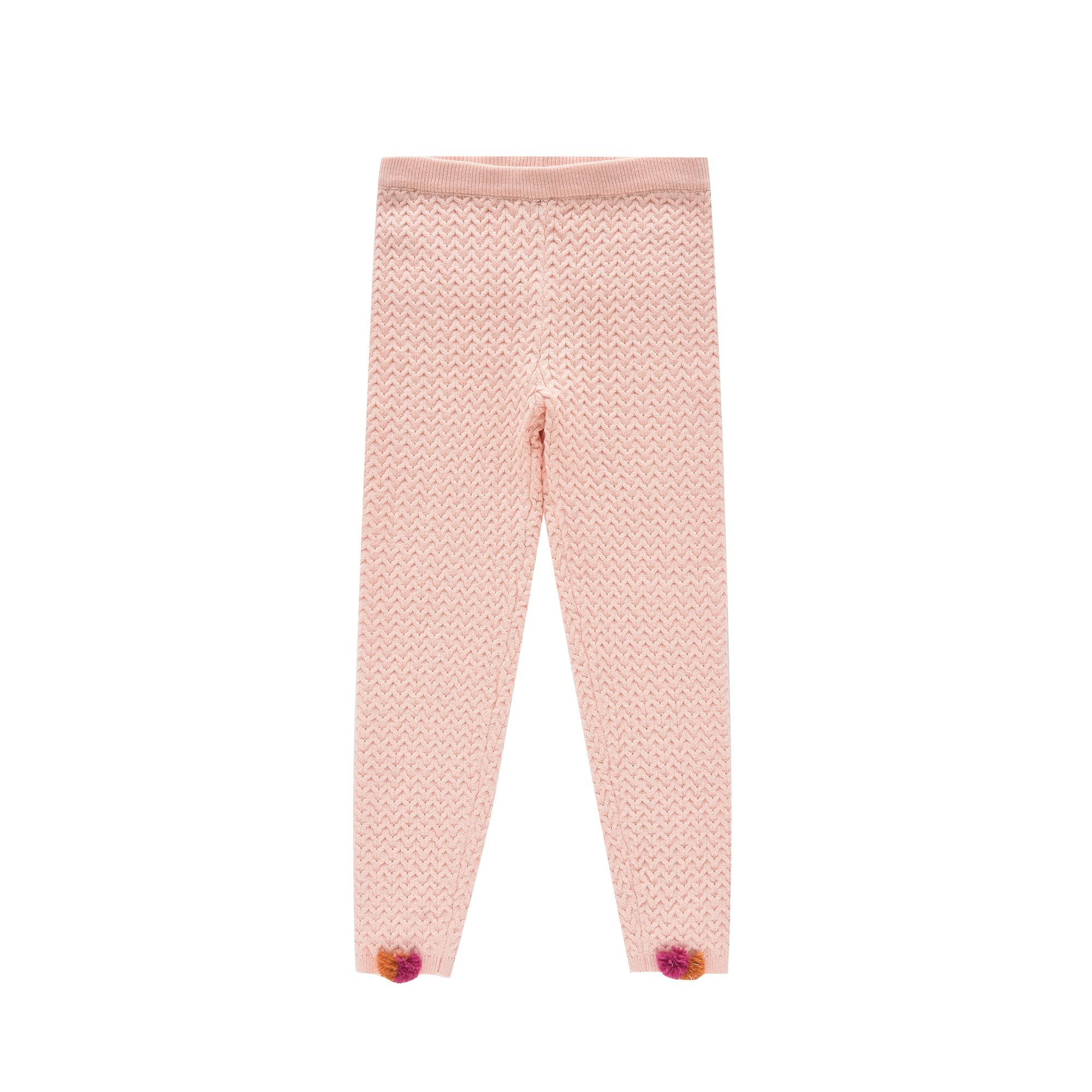 Girls Pink Knit Leggings
