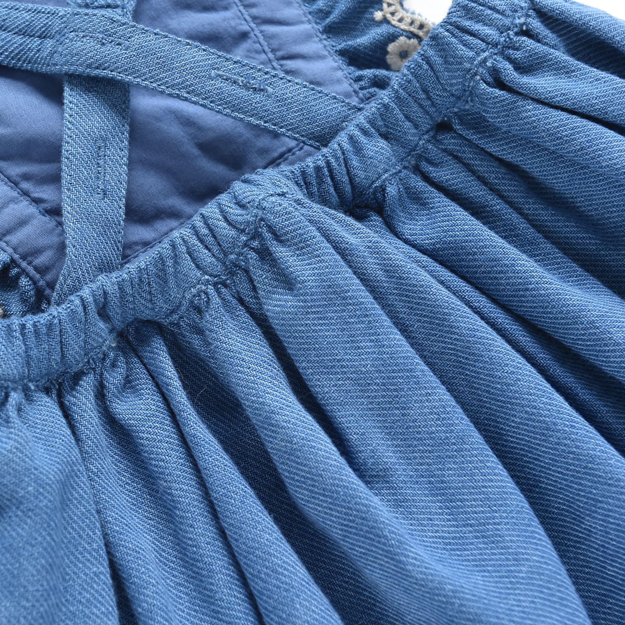 Girls Blue Embroidered Skirt