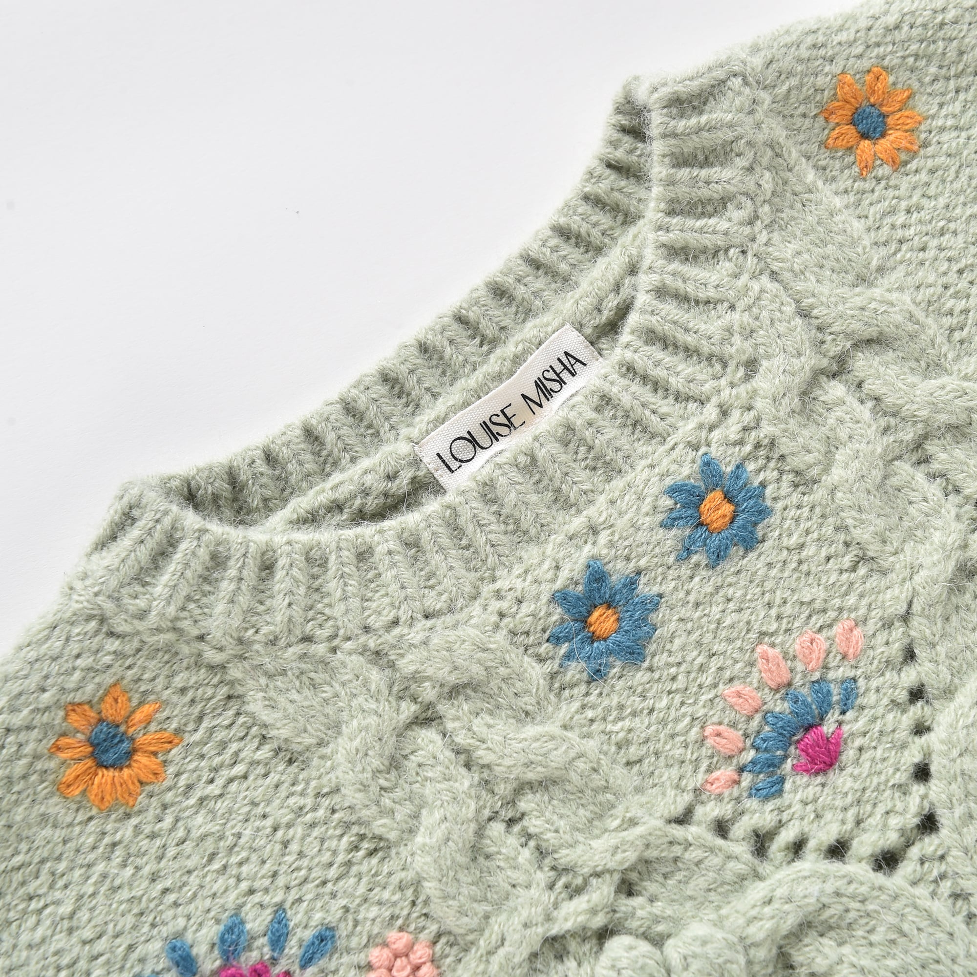 Girls Light Green Knit Dress