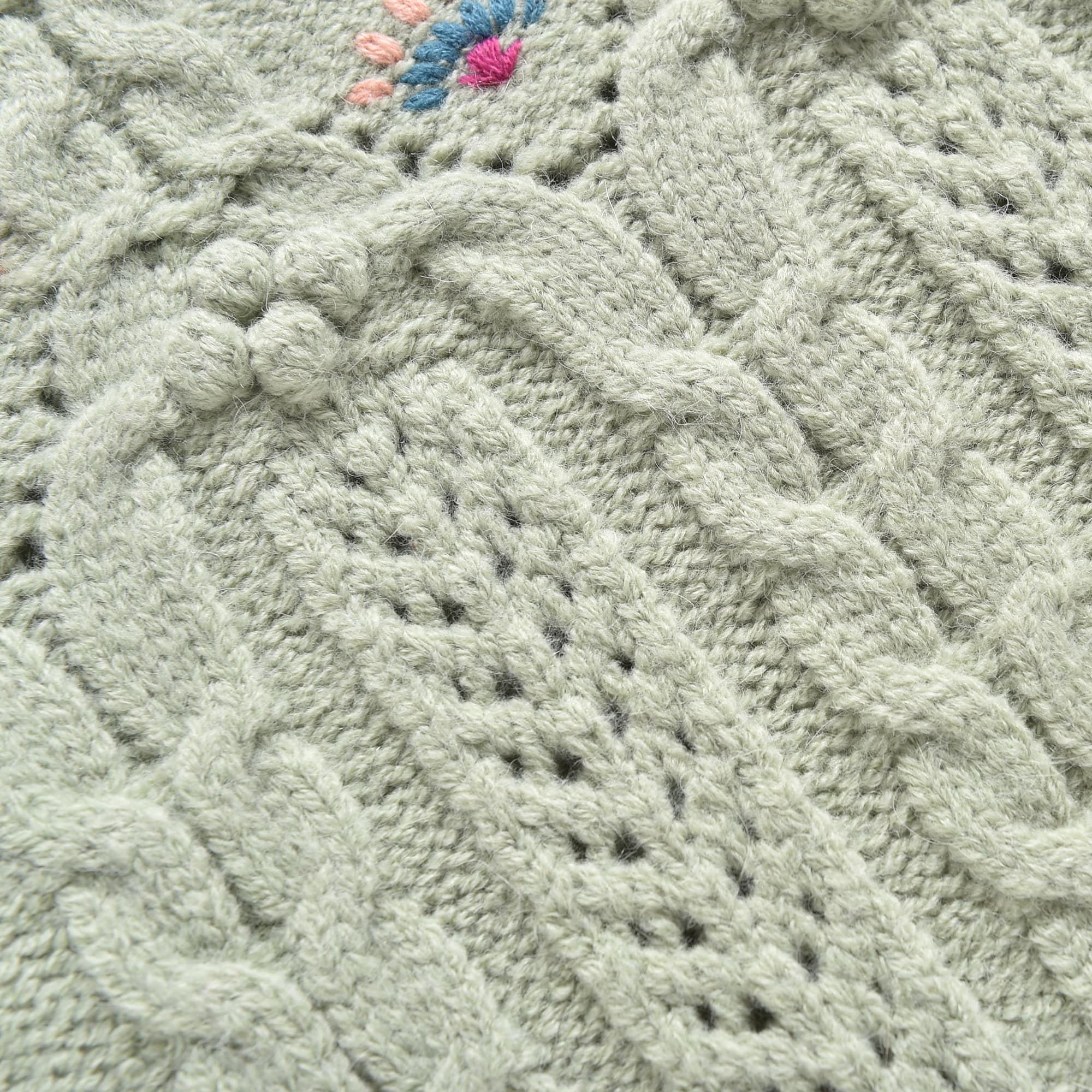 Girls Light Green Knit Dress