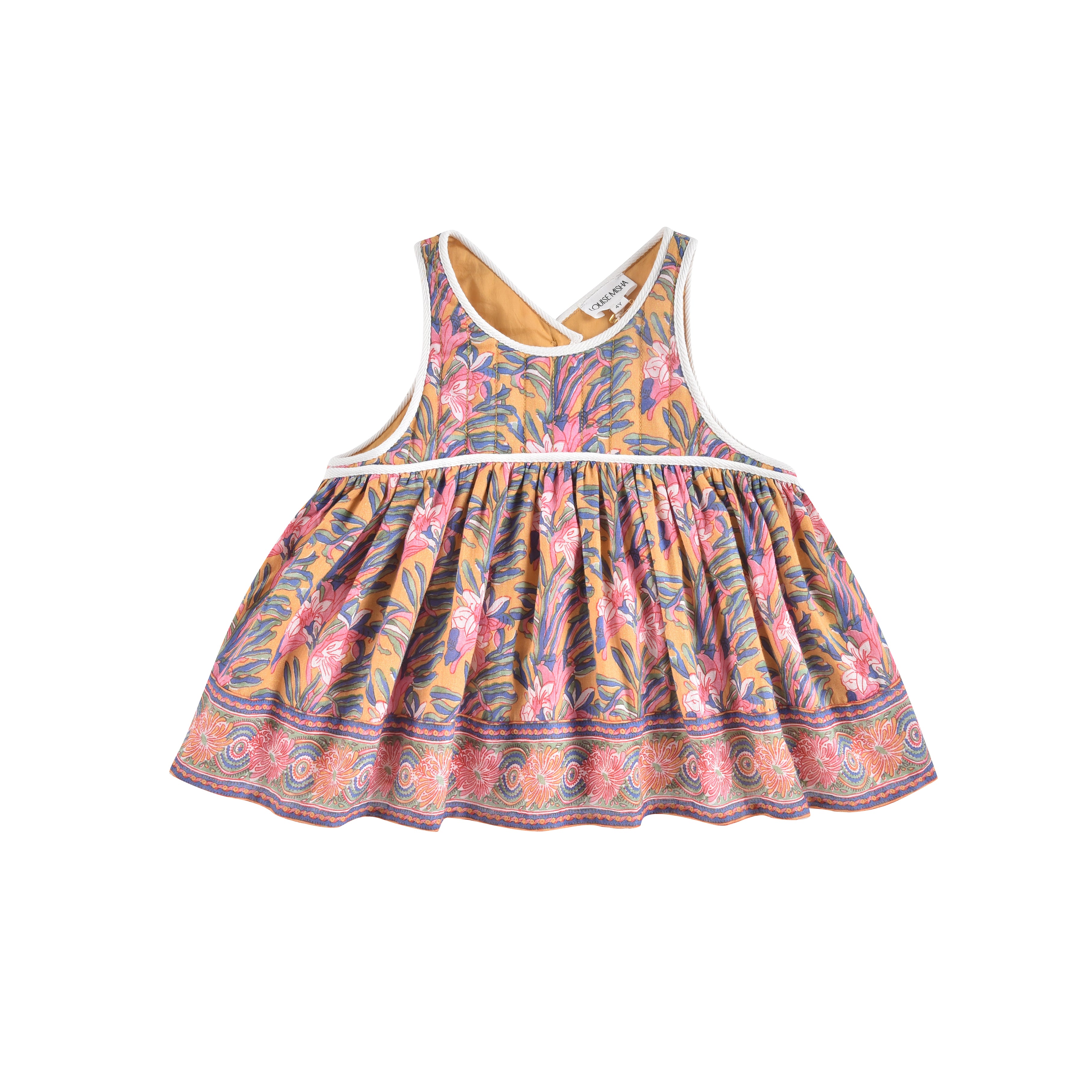 Girls Pink Floral Cotton Tops