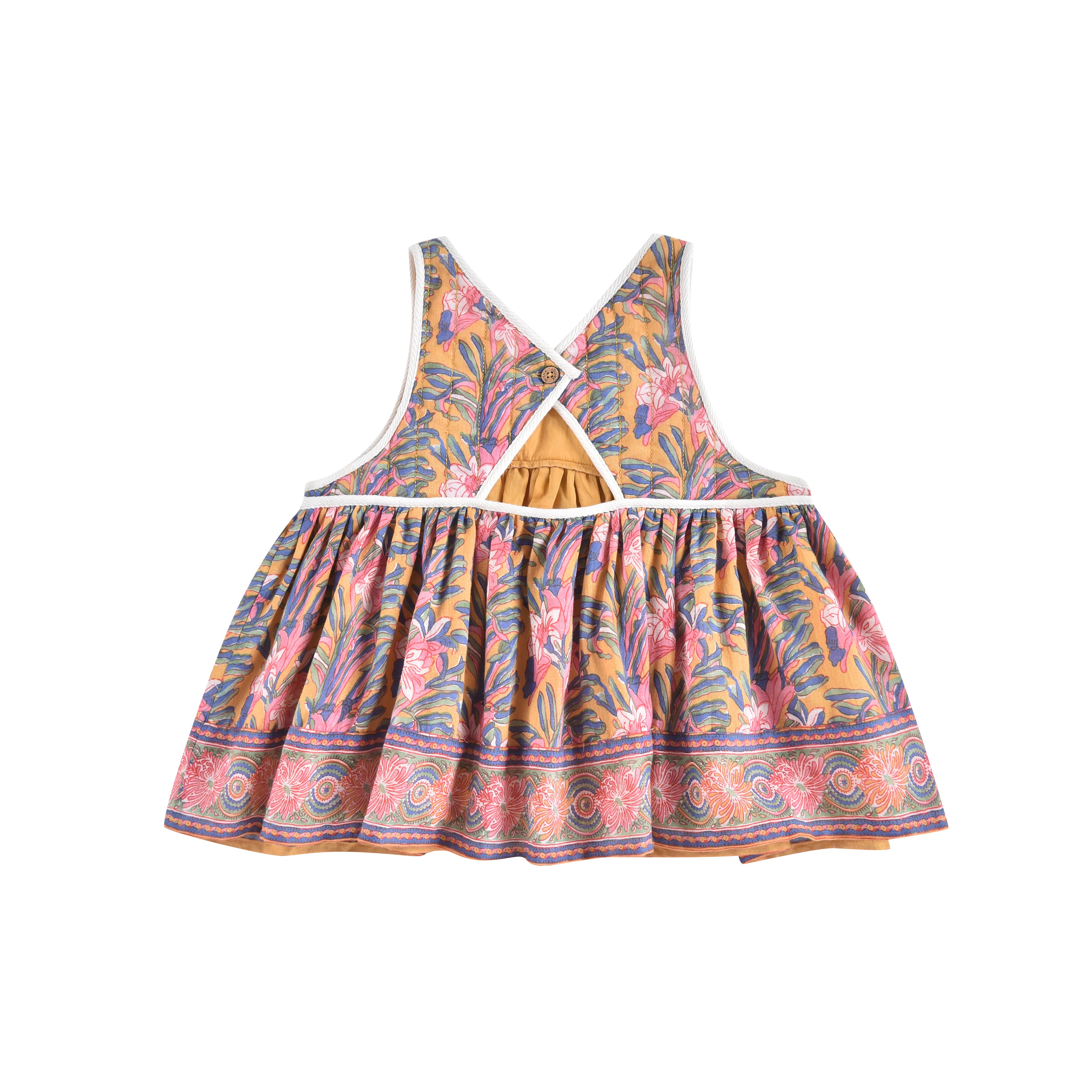 Girls Pink Floral Cotton Tops