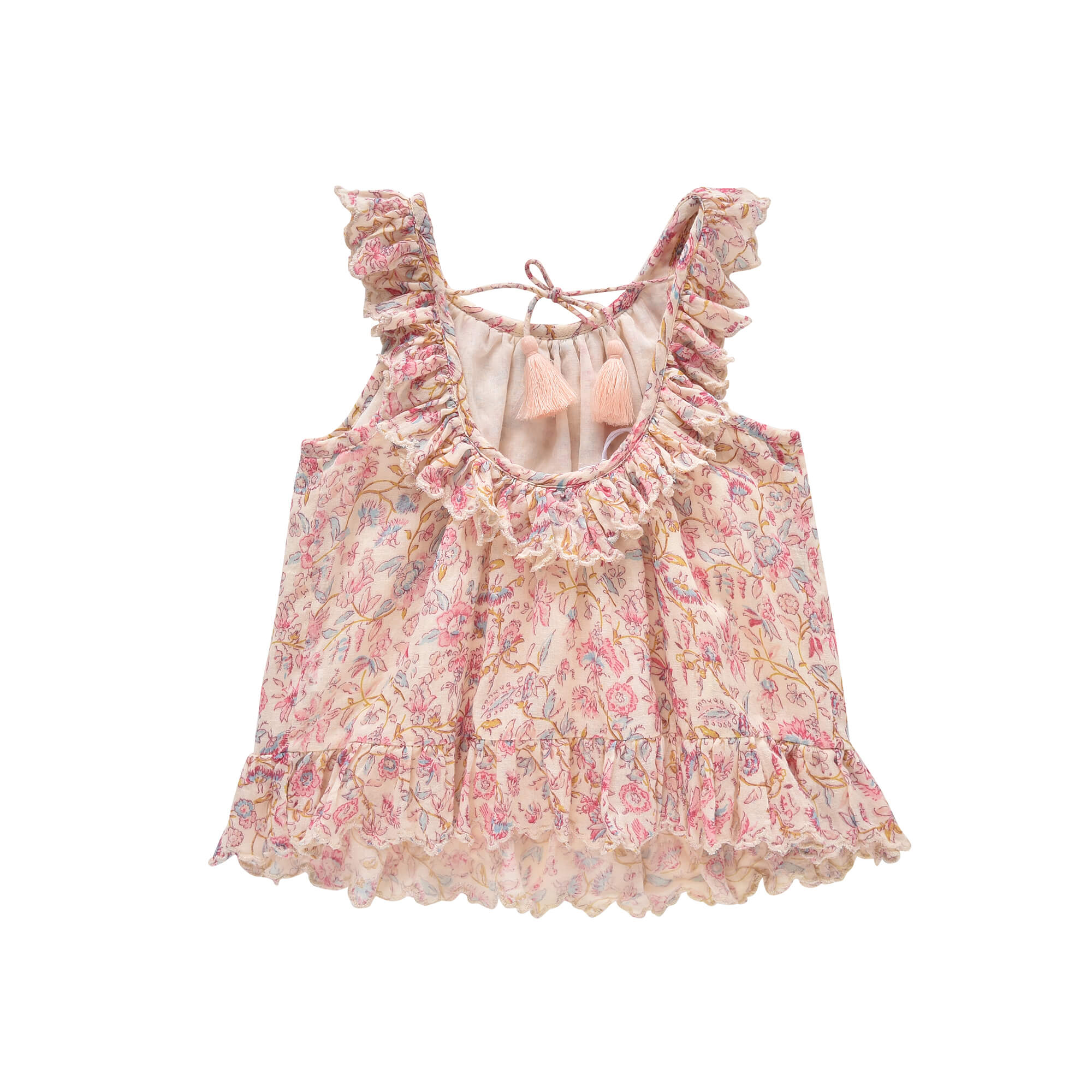 Girls Pink Floral Cotton Top
