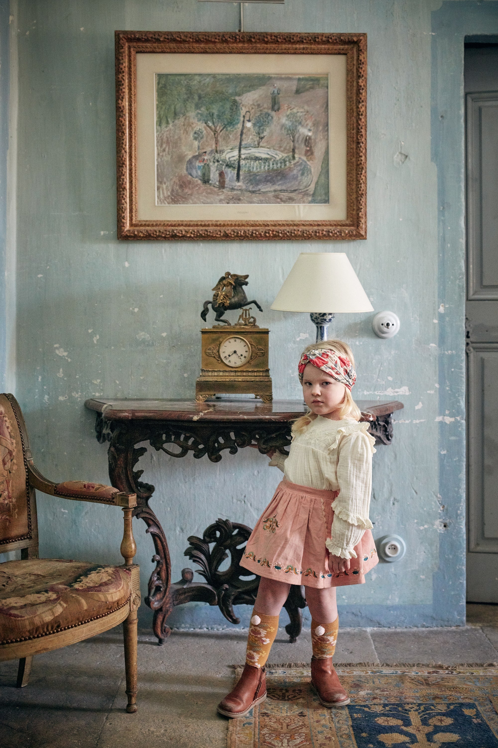 Girls White Ruffled Cotton Shirt