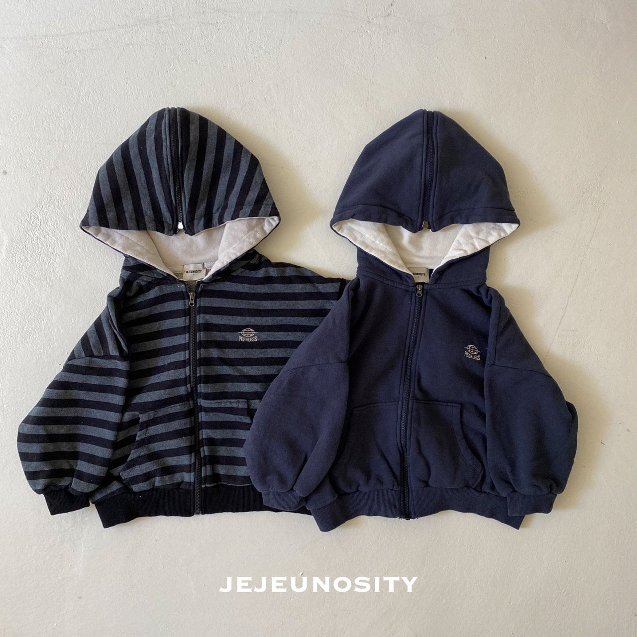 Boys & Girls Navy Hooded Zip-Up Top