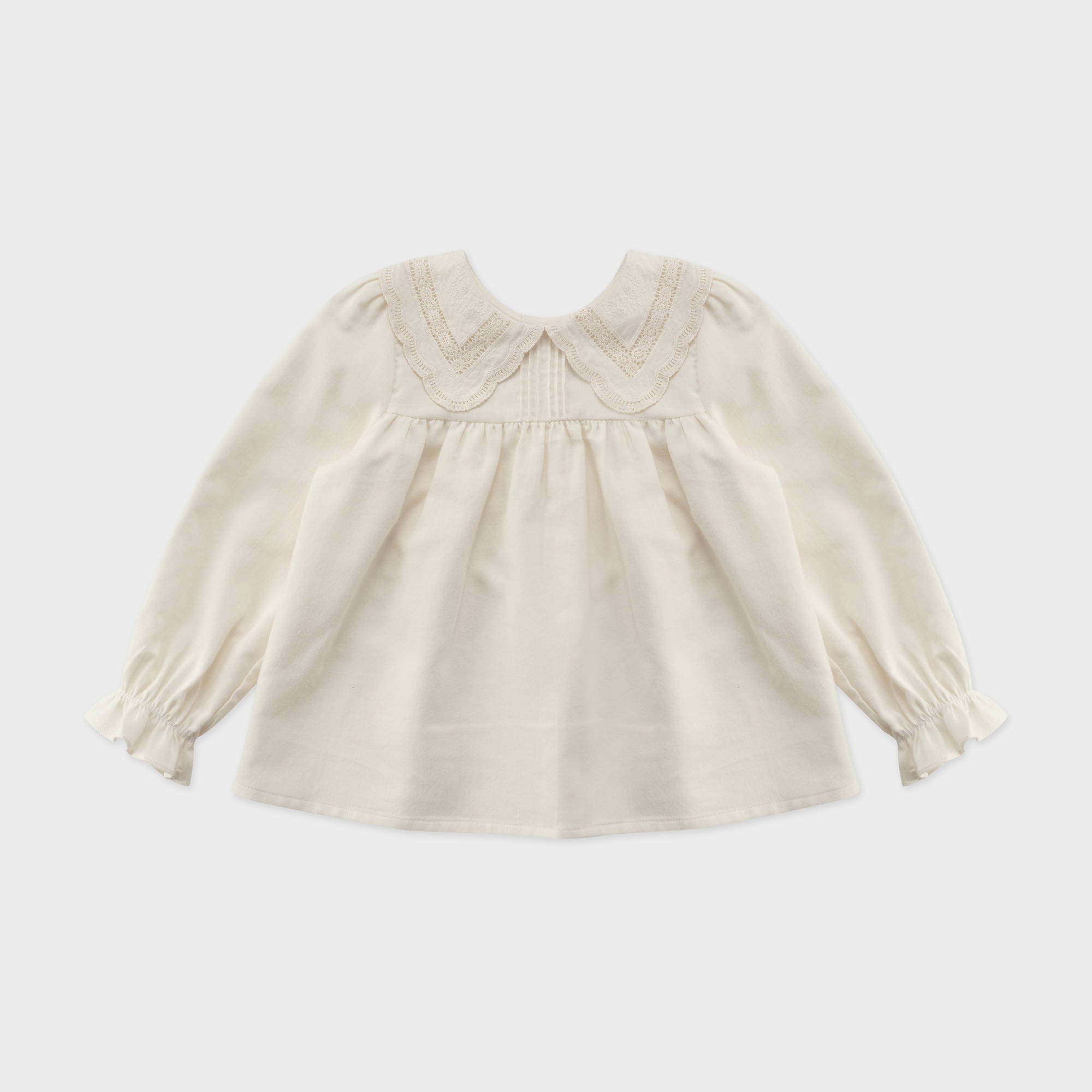 Girls White Lace Collar Cotton Shirt