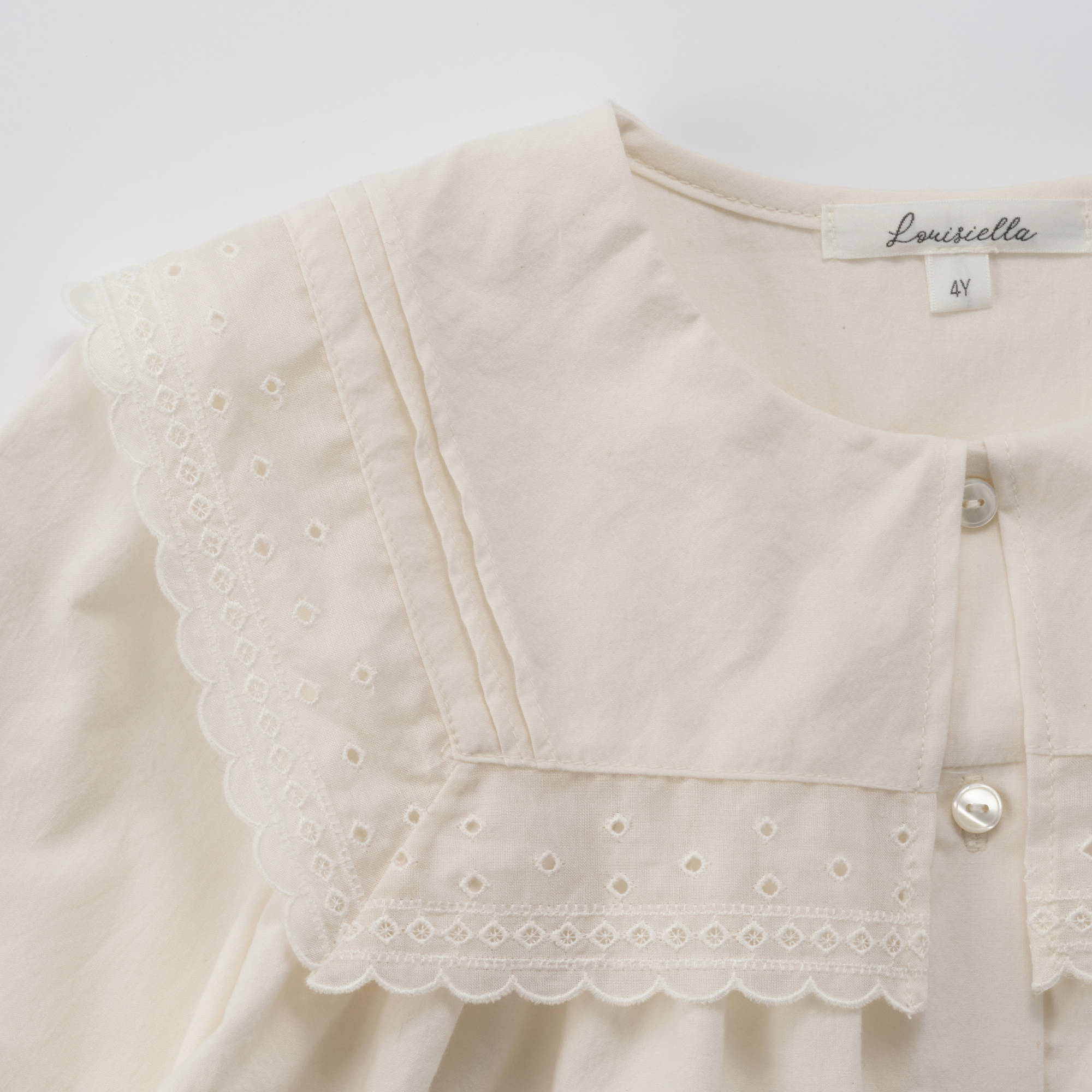 Girls White Lace Collar Cotton Shirt