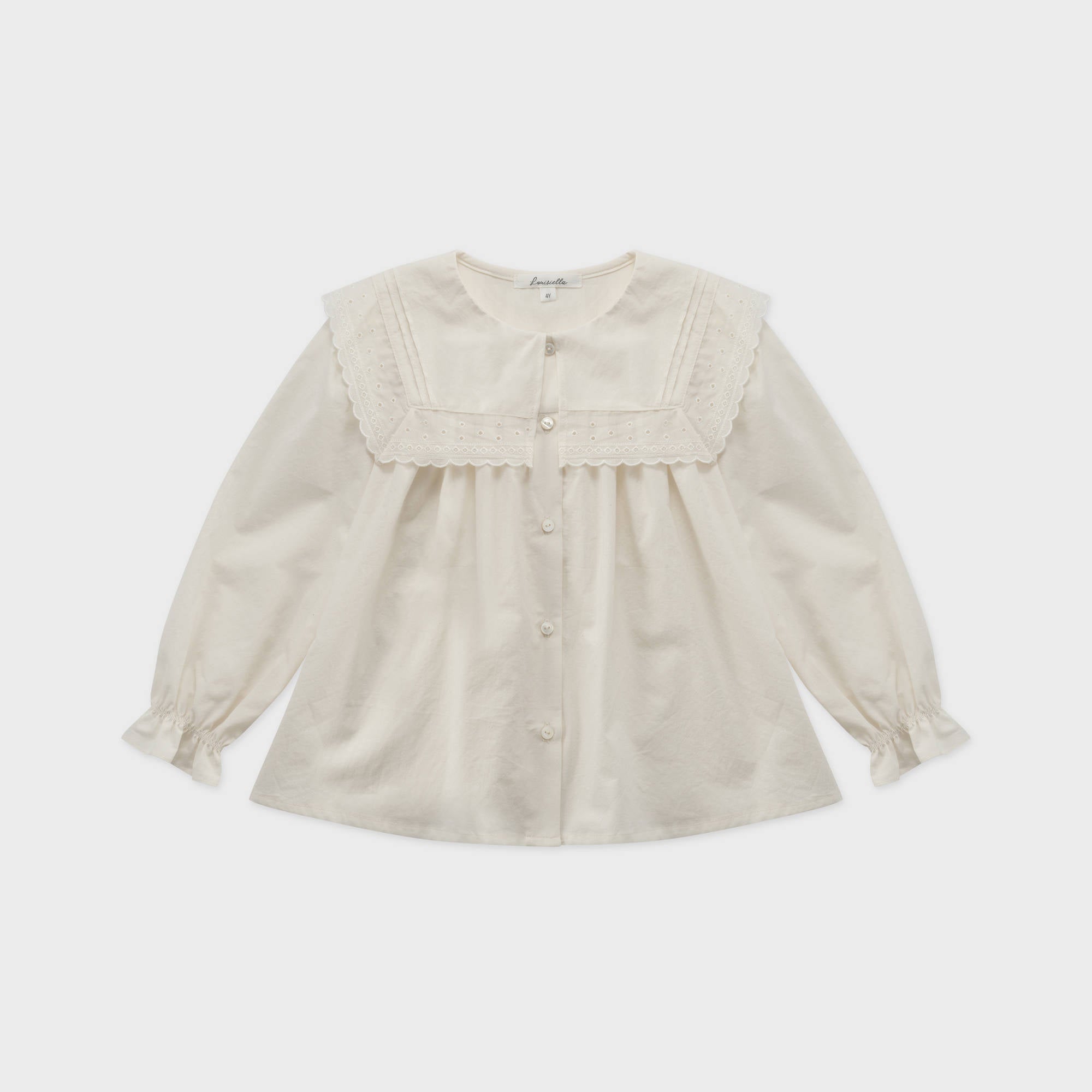 Girls White Lace Collar Cotton Shirt