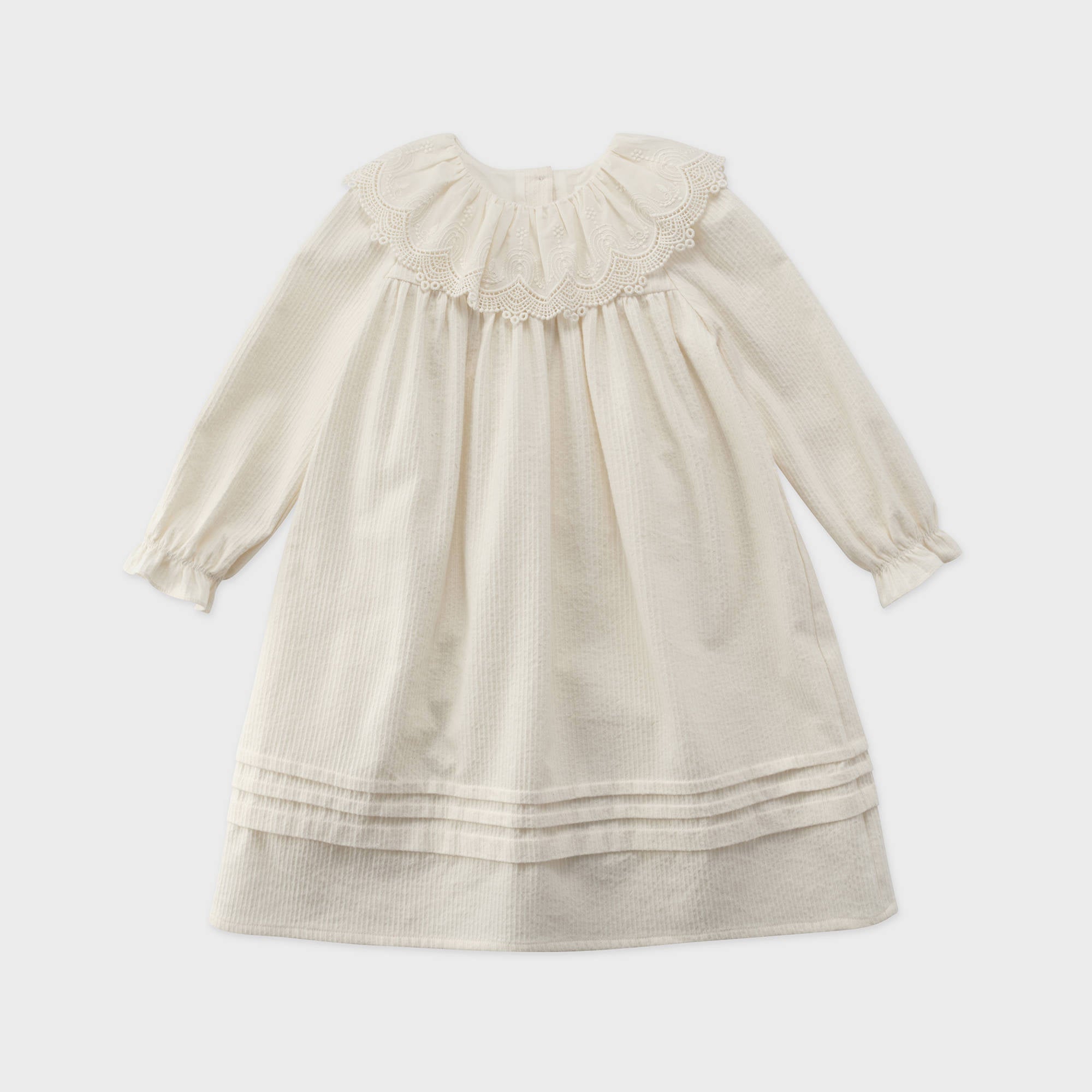 Girls White Lace Collar Cotton Dress