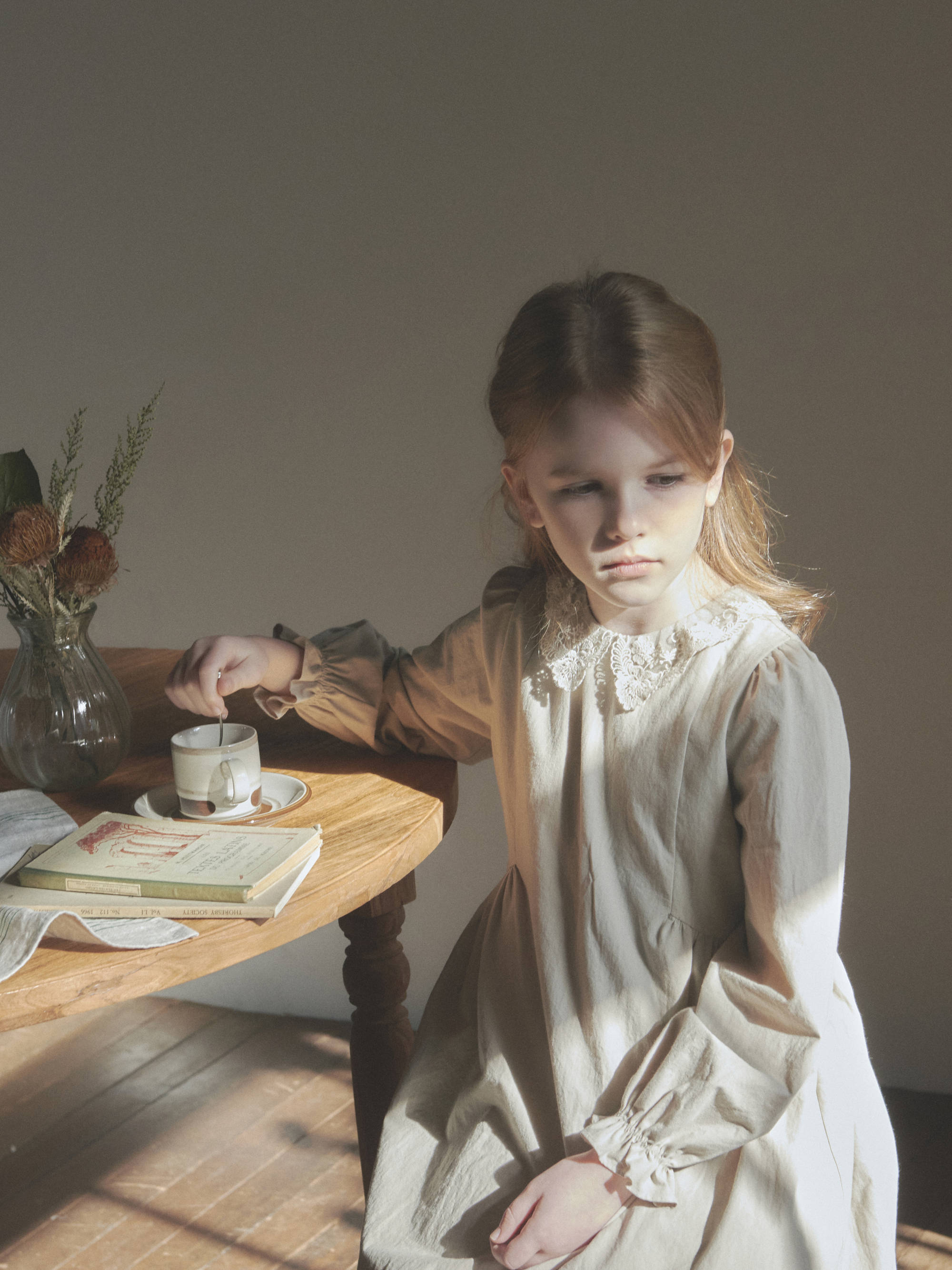 Girls Khaki Cotton Dress