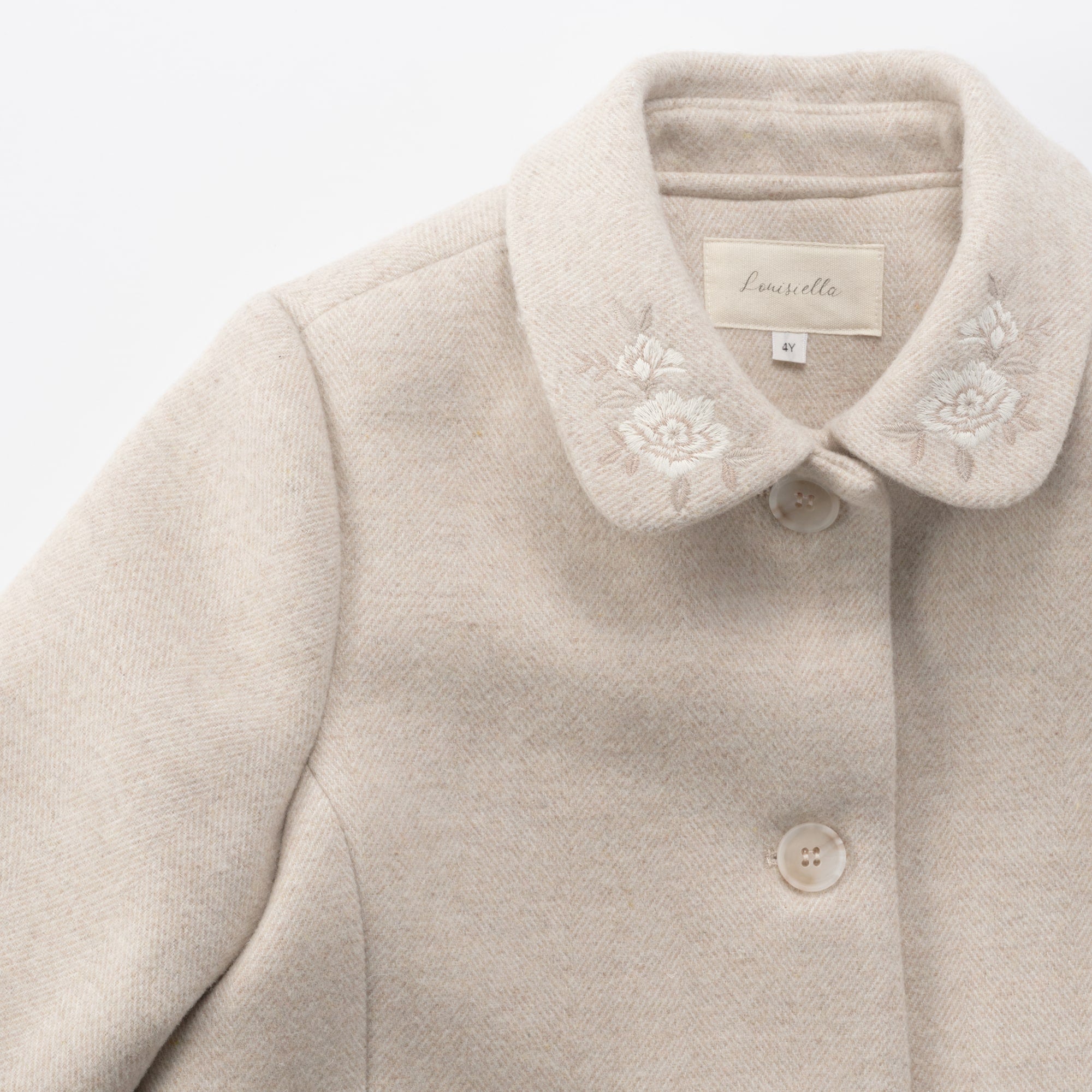 Girls Beige  Wool Coat