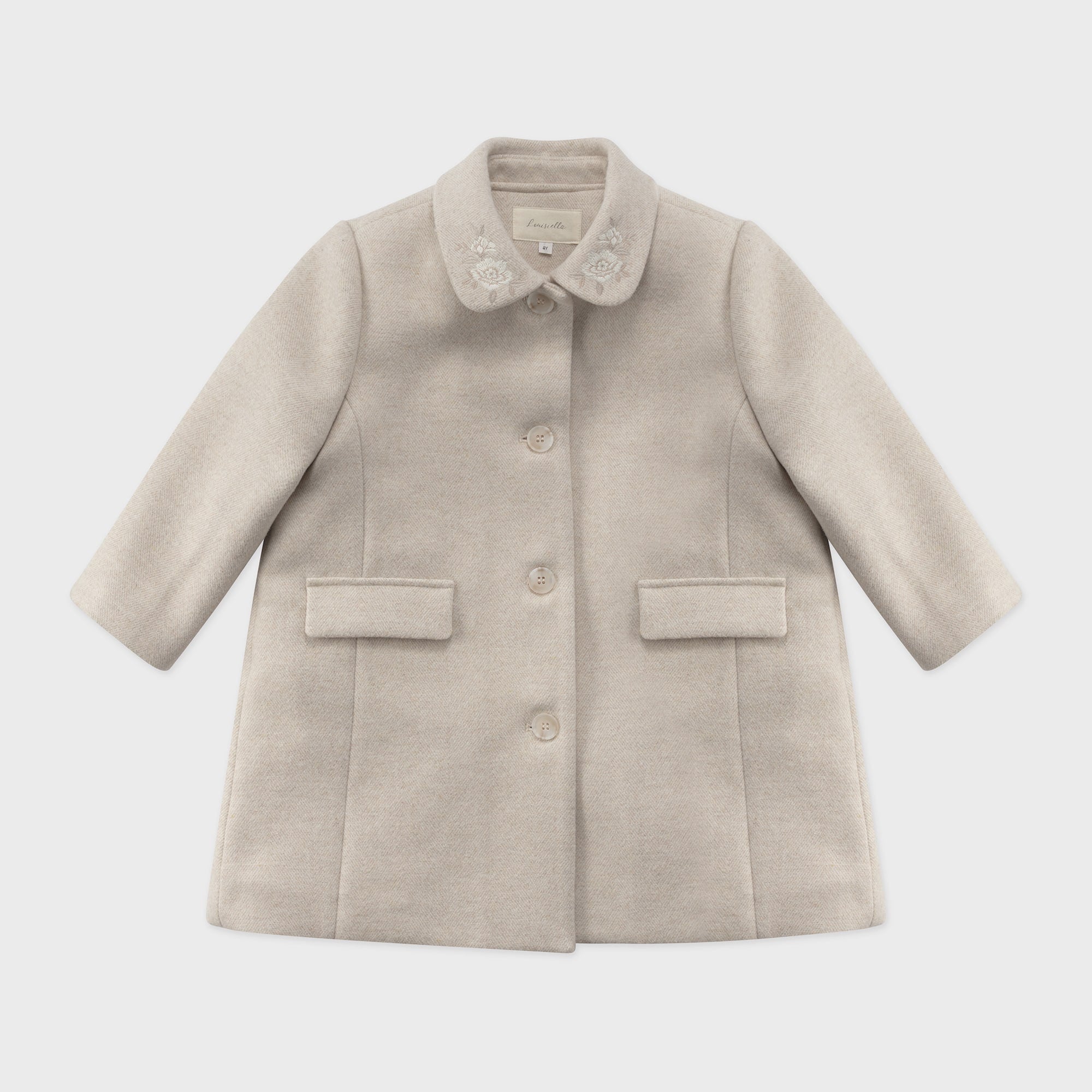 Girls Beige  Wool Coat