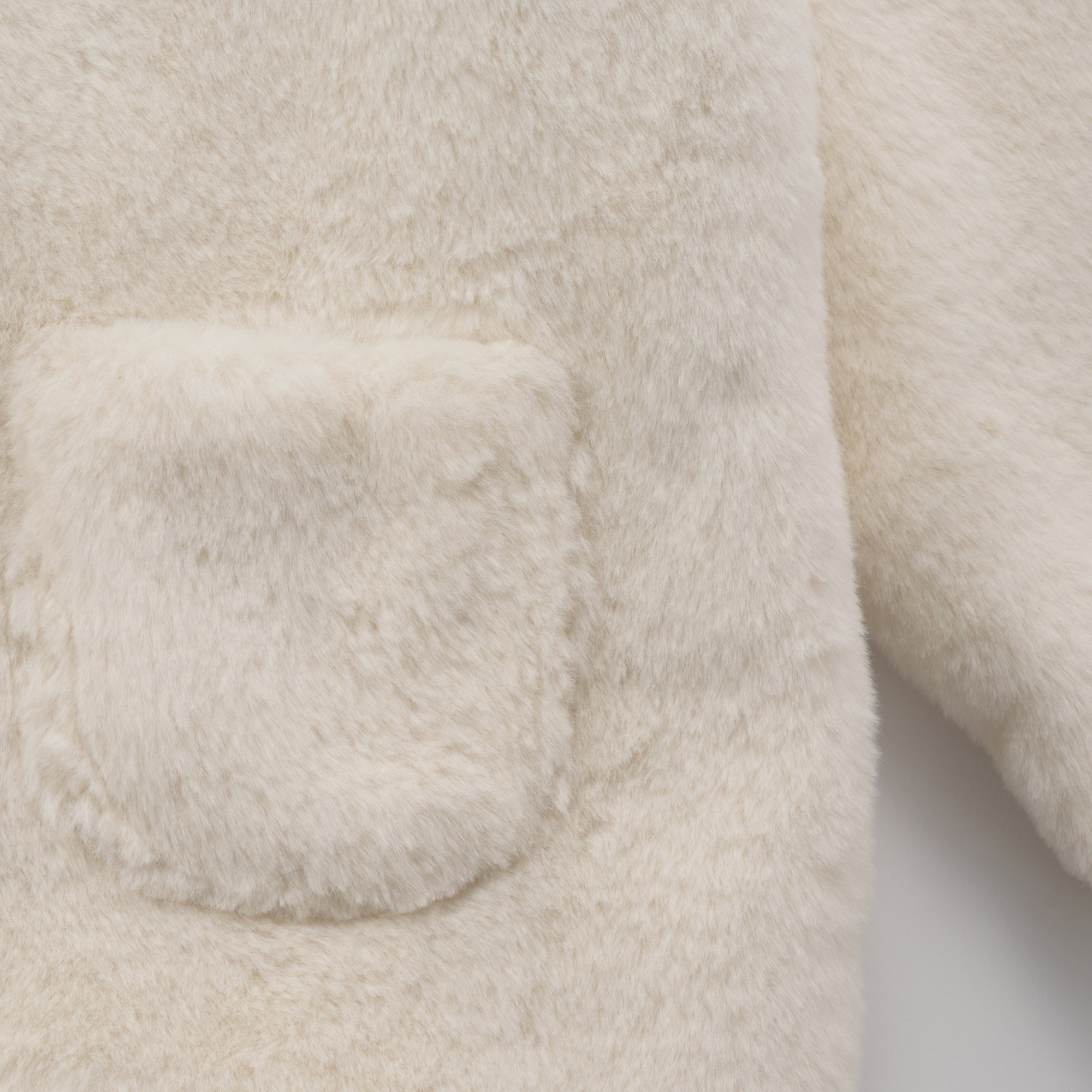 Girls White Faux-Fur Coat