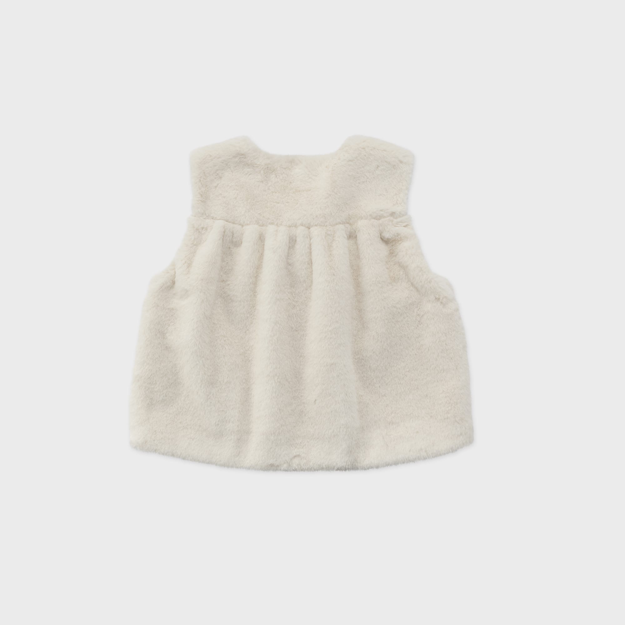 Girls White Faux-Fur Gilet