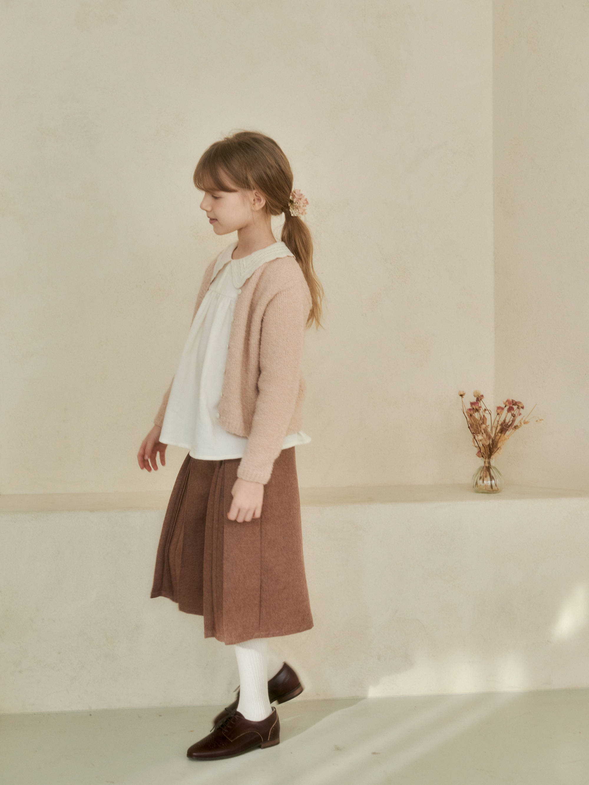 Girls Camel Wool Trousers