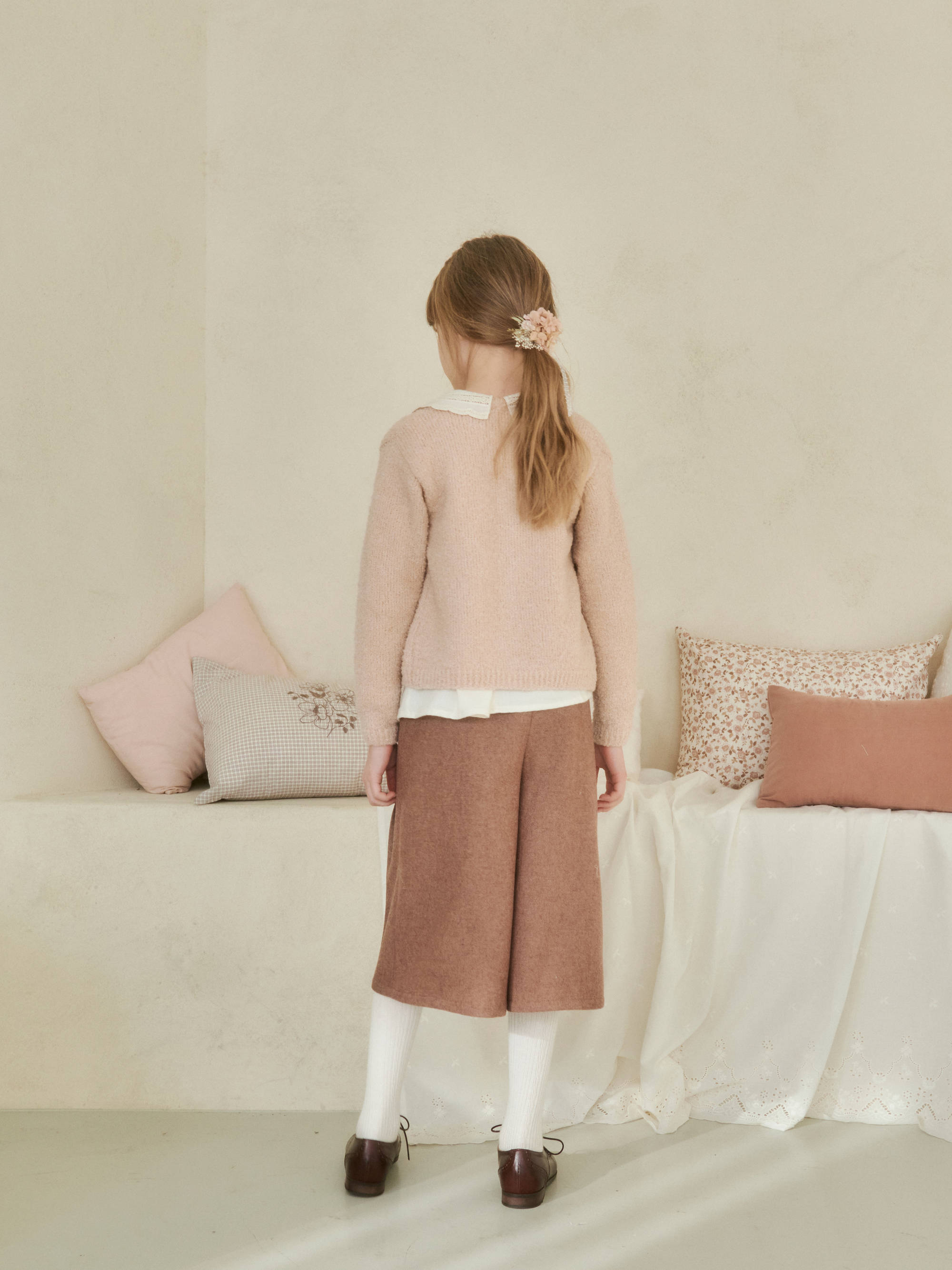 Girls Camel Wool Trousers