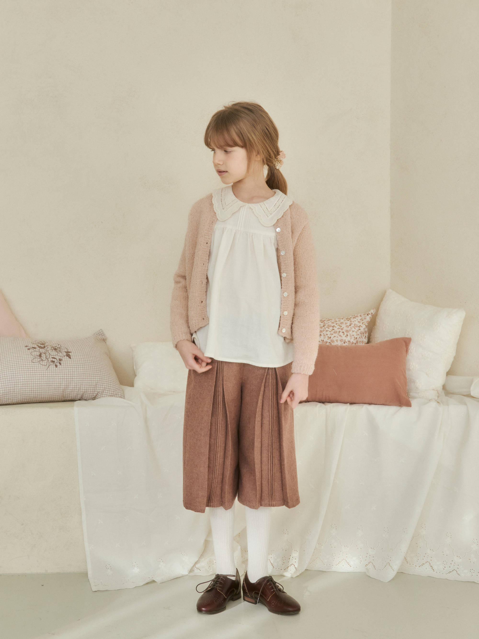 Girls Camel Wool Trousers