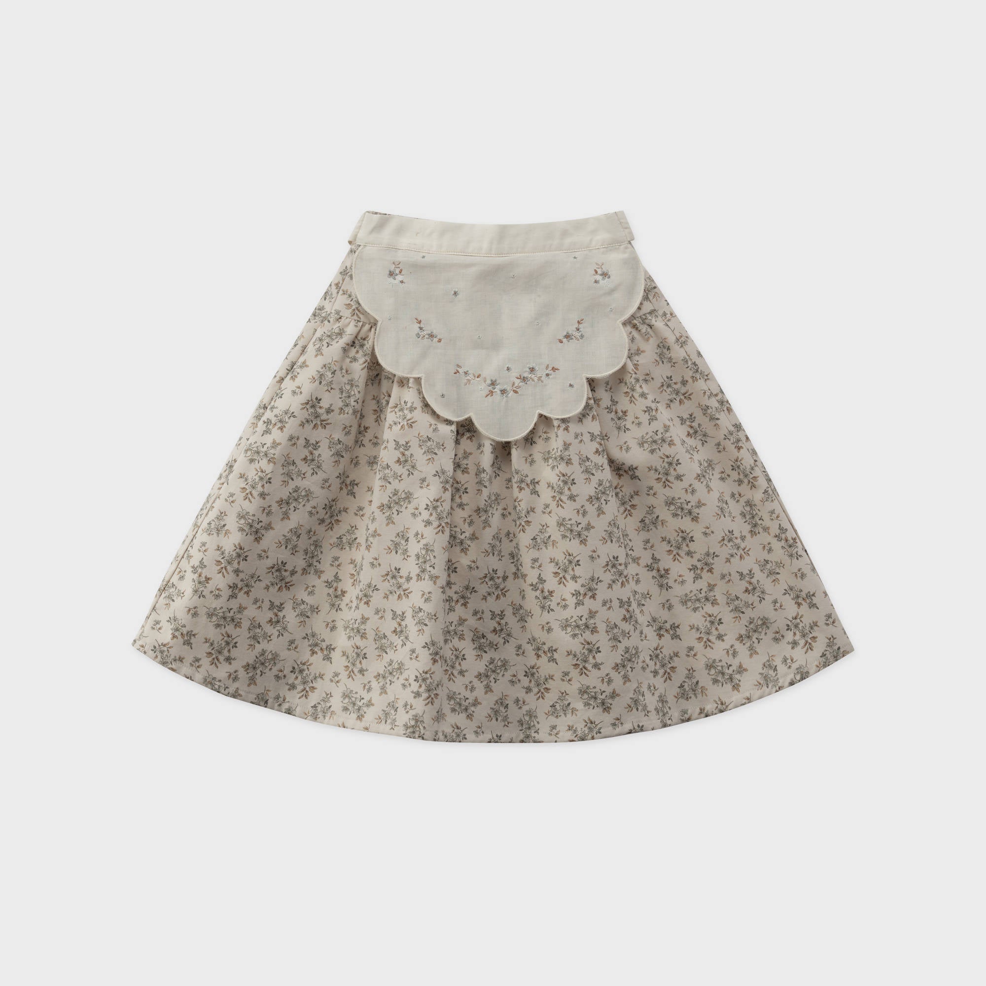 Girls Mint Floral Cotton Skirt
