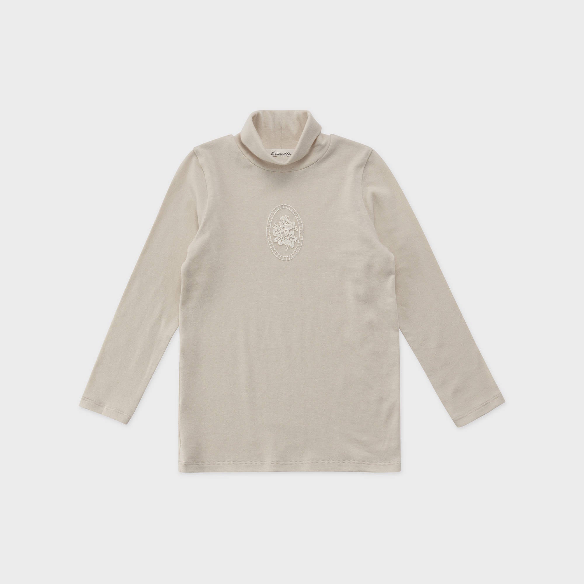 Girls Beige Lace Pattern T-Shirt