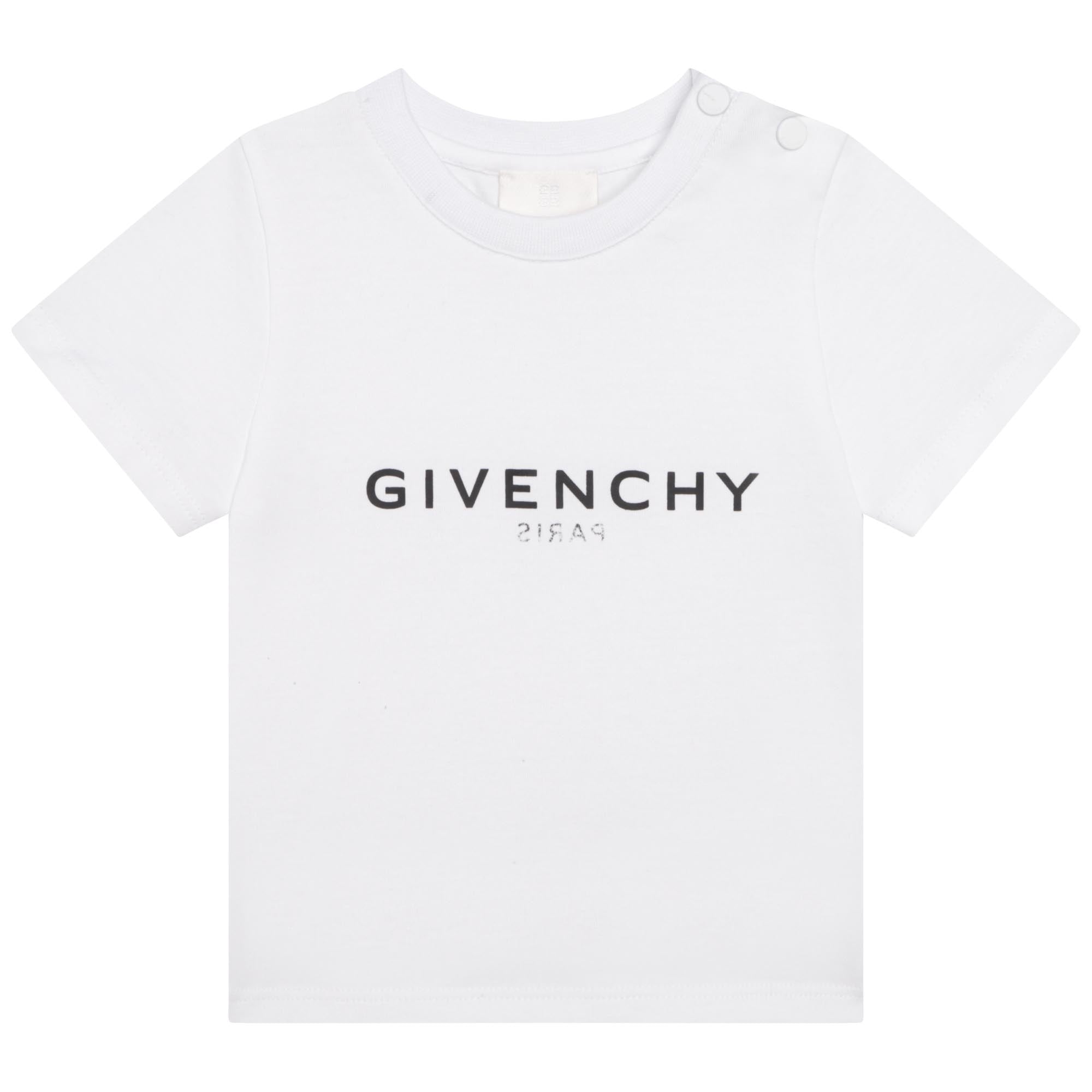 Baby Boys White Logo Cotton T-Shirt