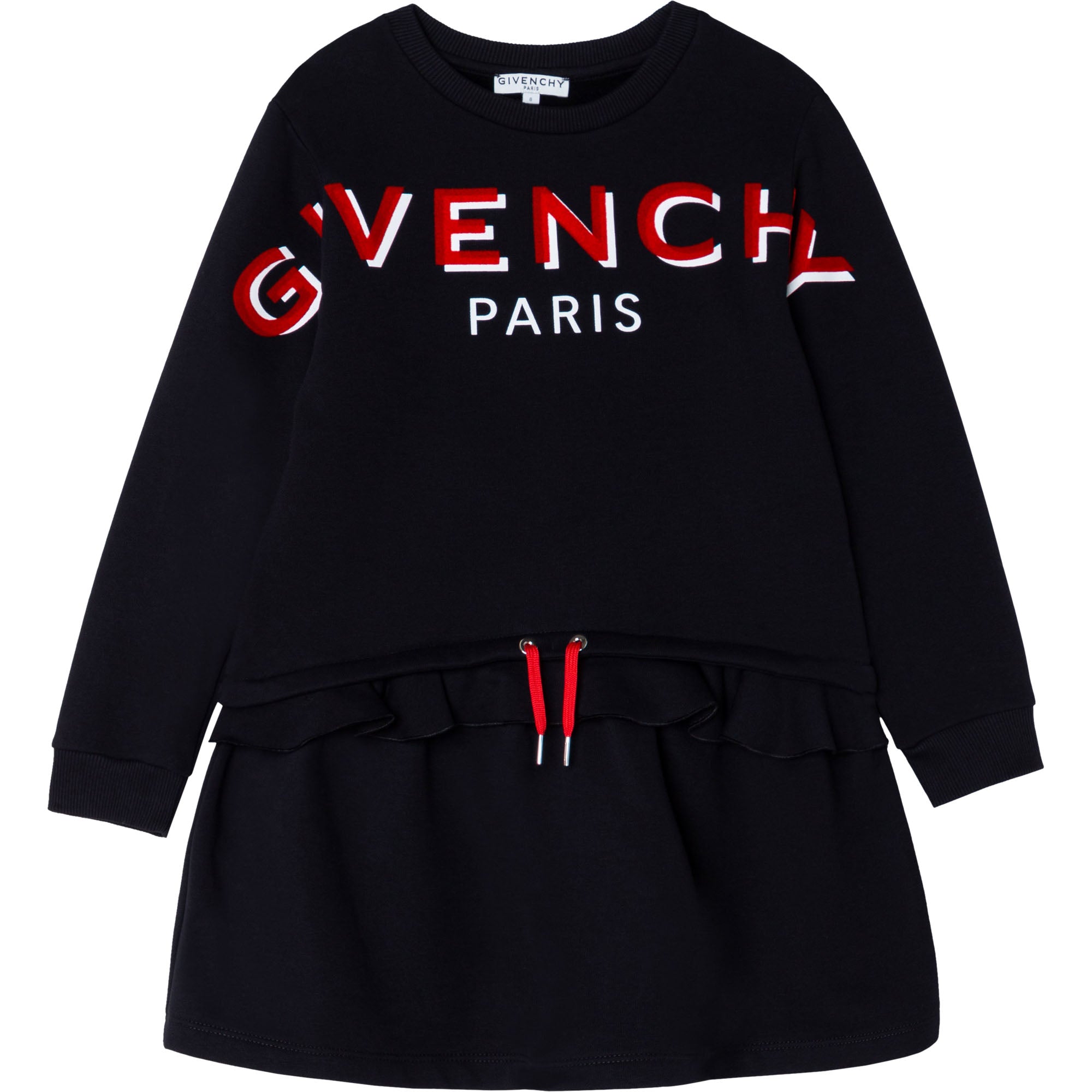 Girls Black Logo Cotton Dress