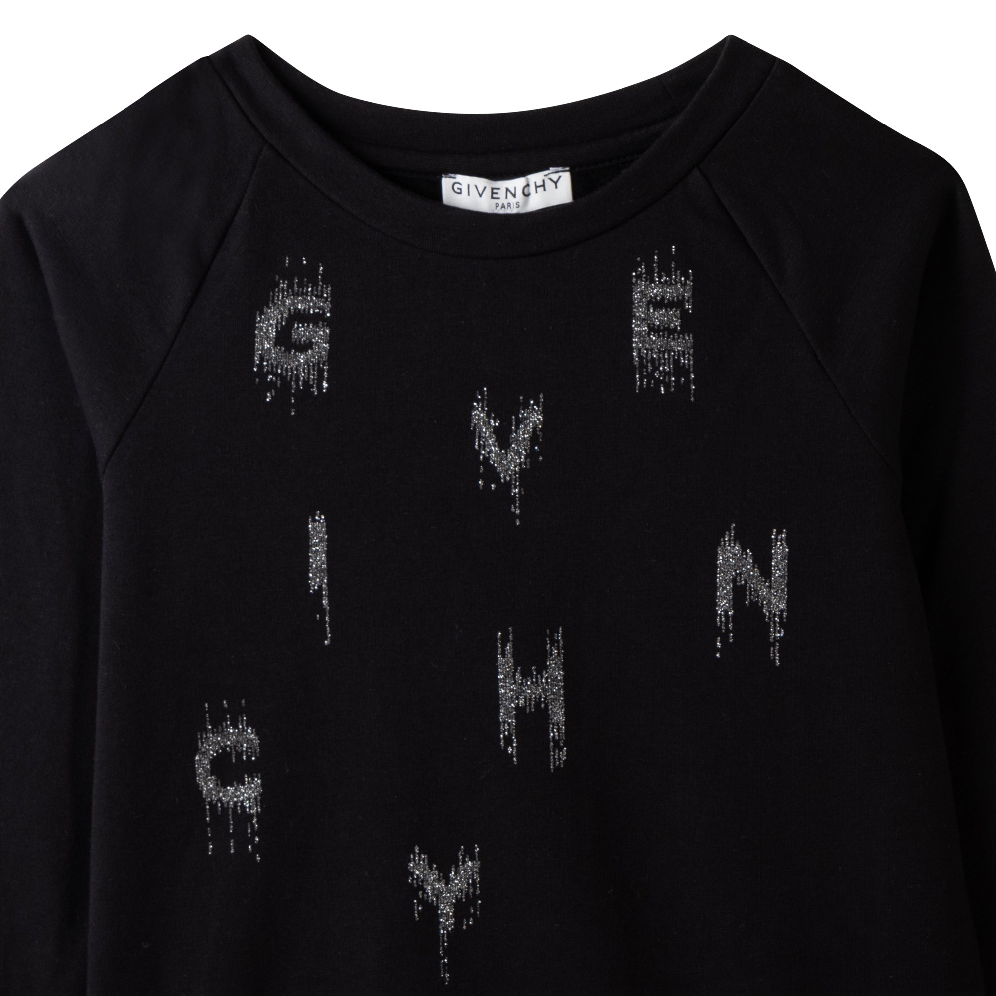 Girls Black Logo Cotton Dress