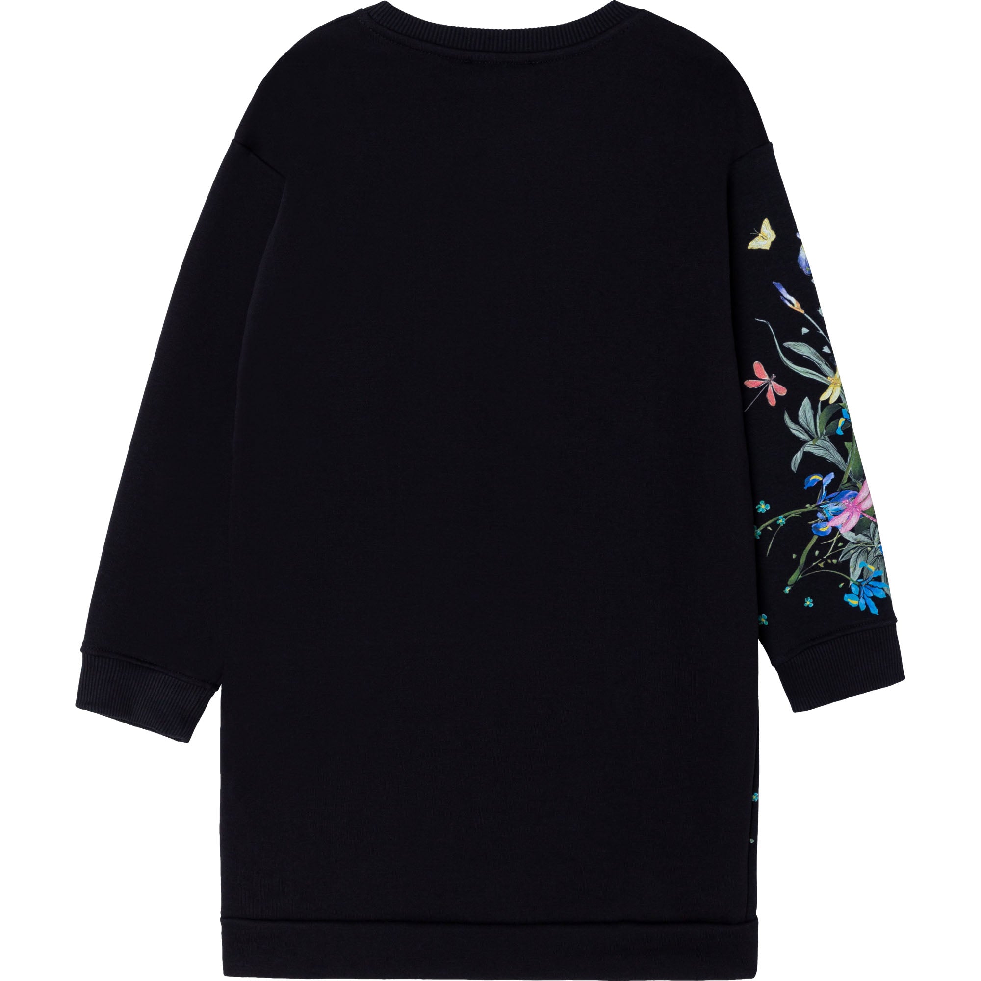 Girls Black Flowers Cotton Dress