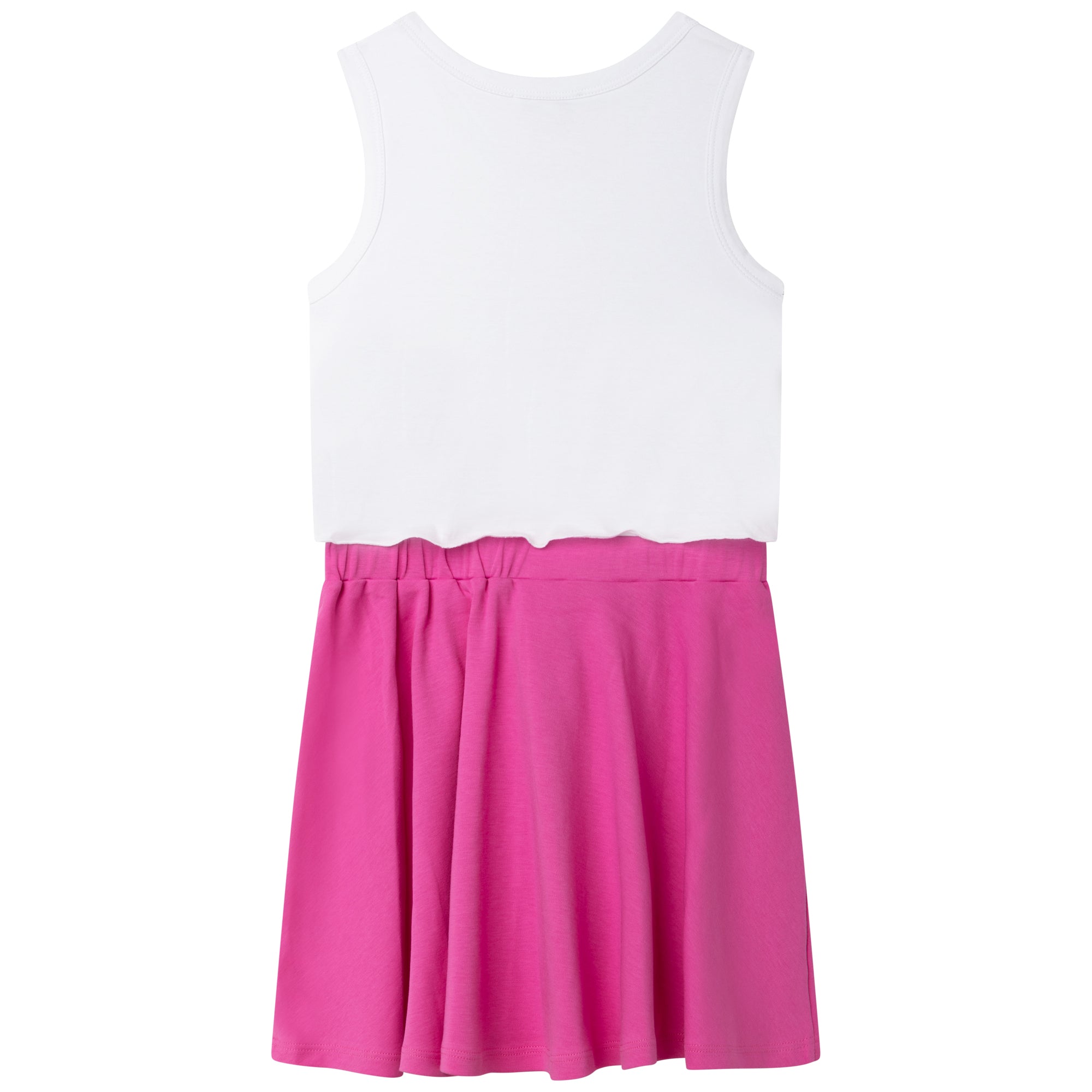 Girls White Logo Cotton Dress