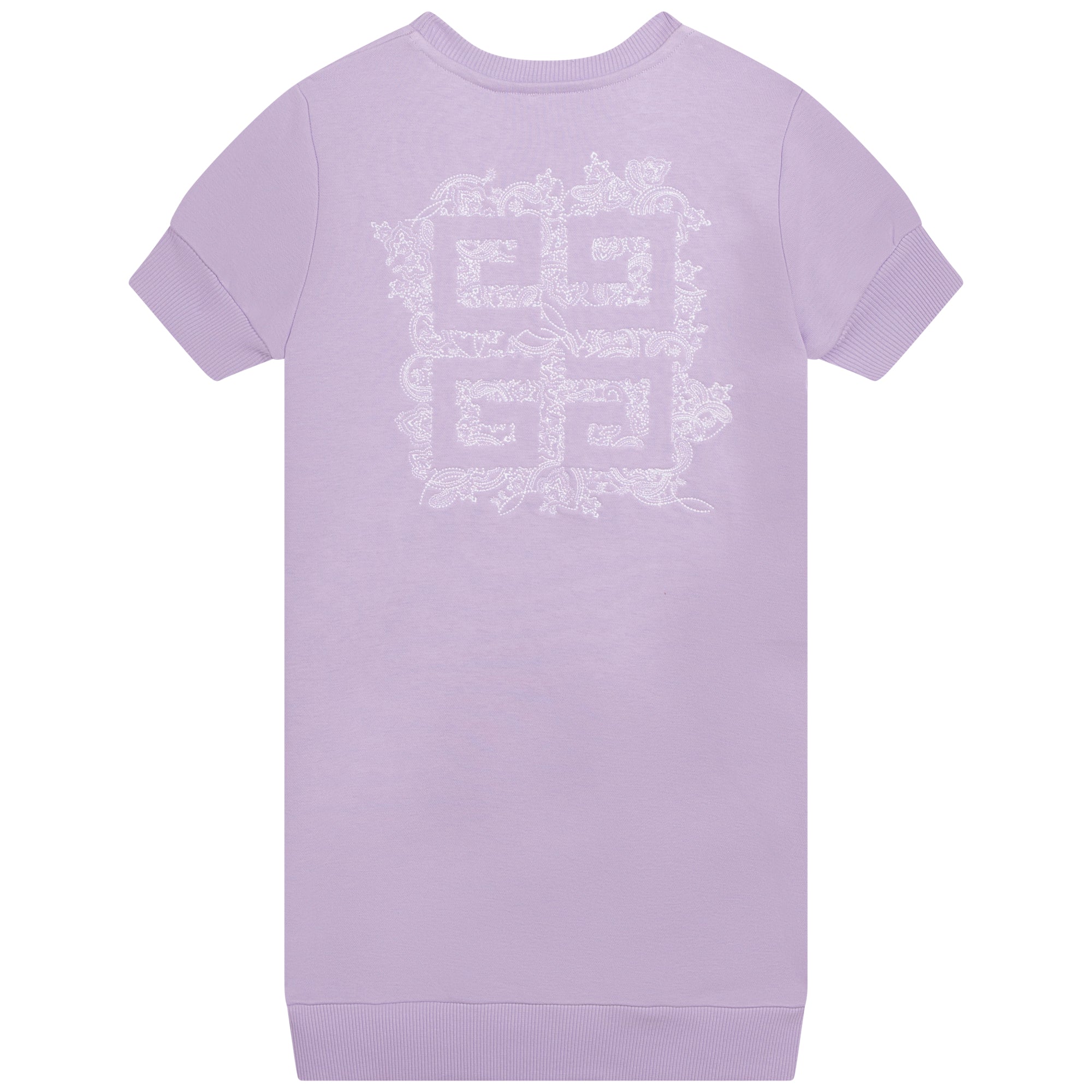 Girls Light Violet Logo Cotton Dress