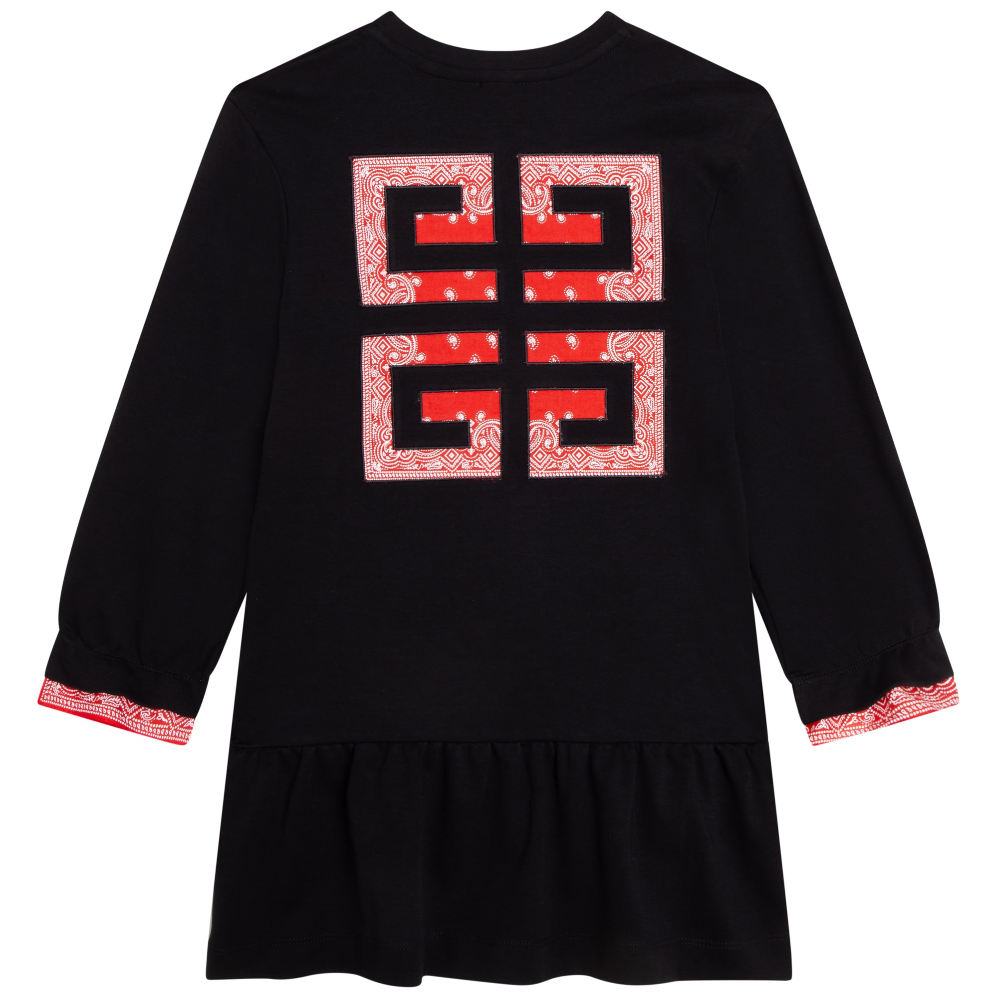 Girls Black Logo Cotton Dress
