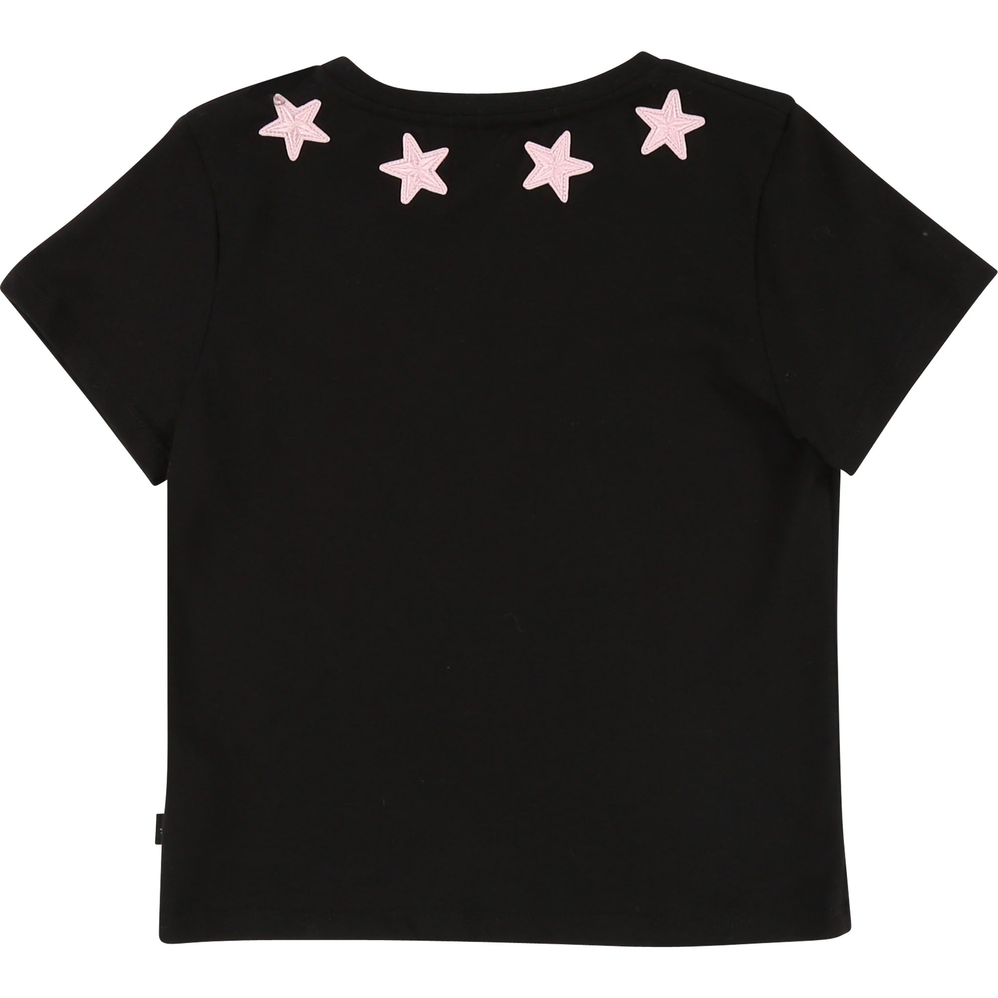 Girls Black Logo Cotton T-shirt