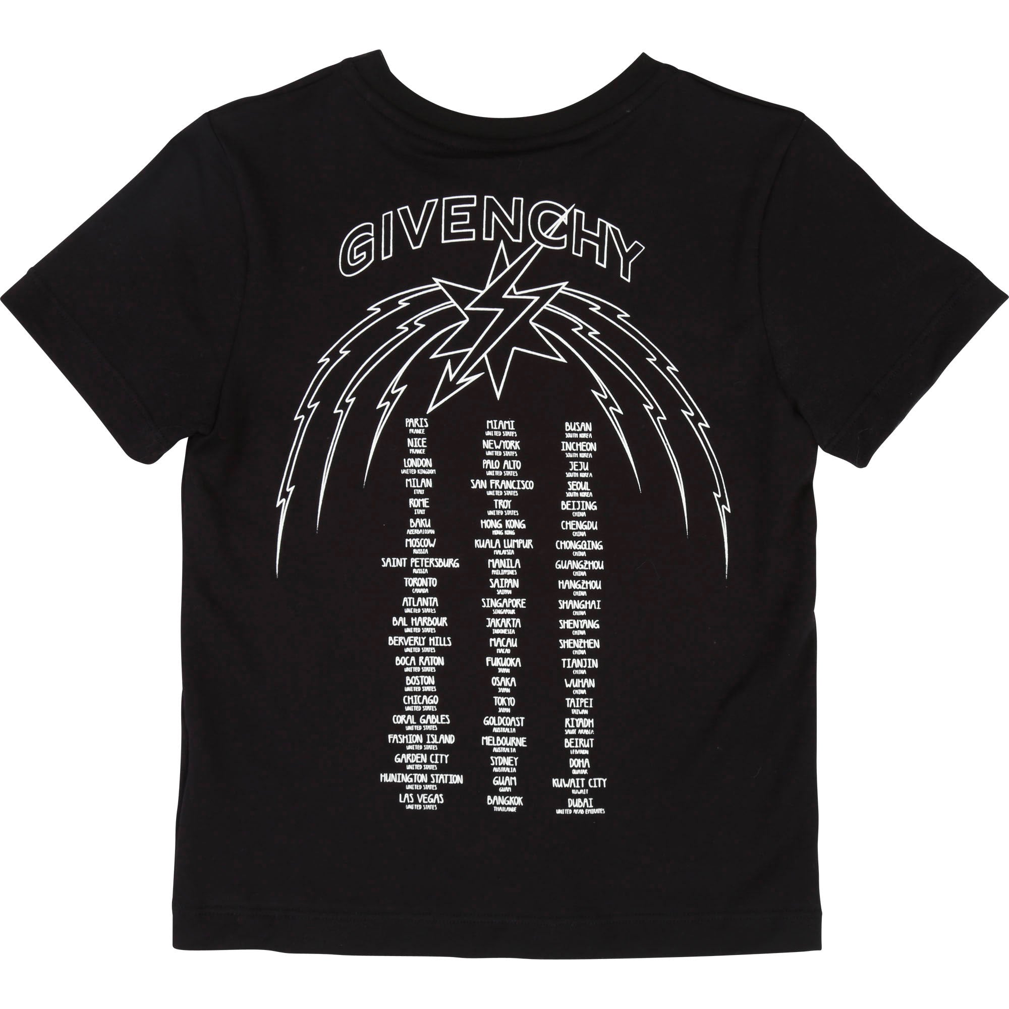 Girls Black Lightning Cotton T-shirt