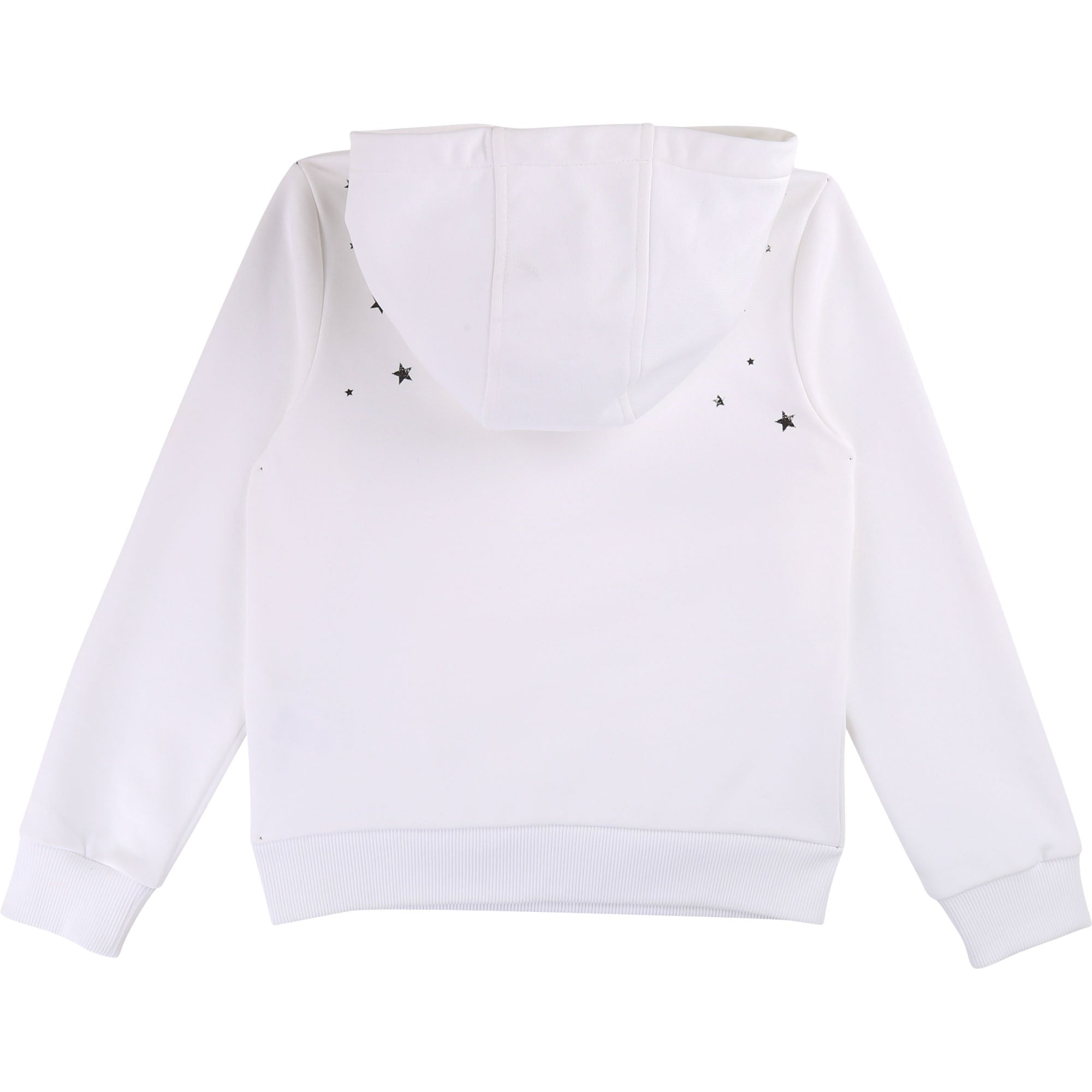 Girls White Hooded Cotton Sweatshirt