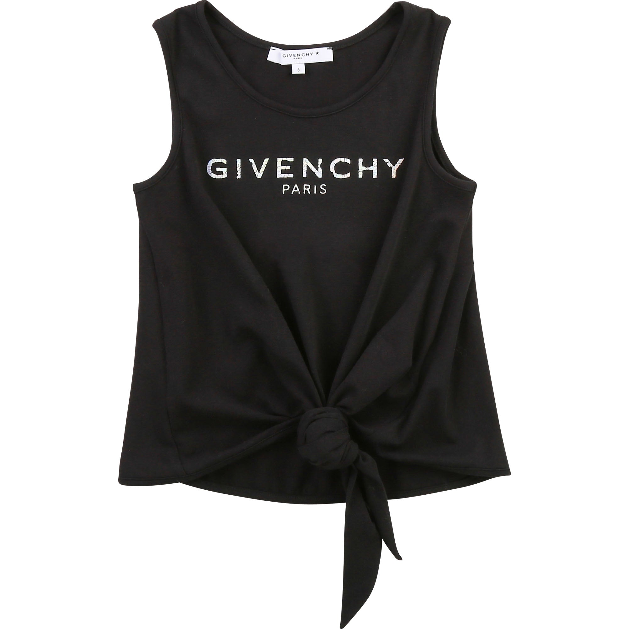 Girls Black Logo Cotton Top